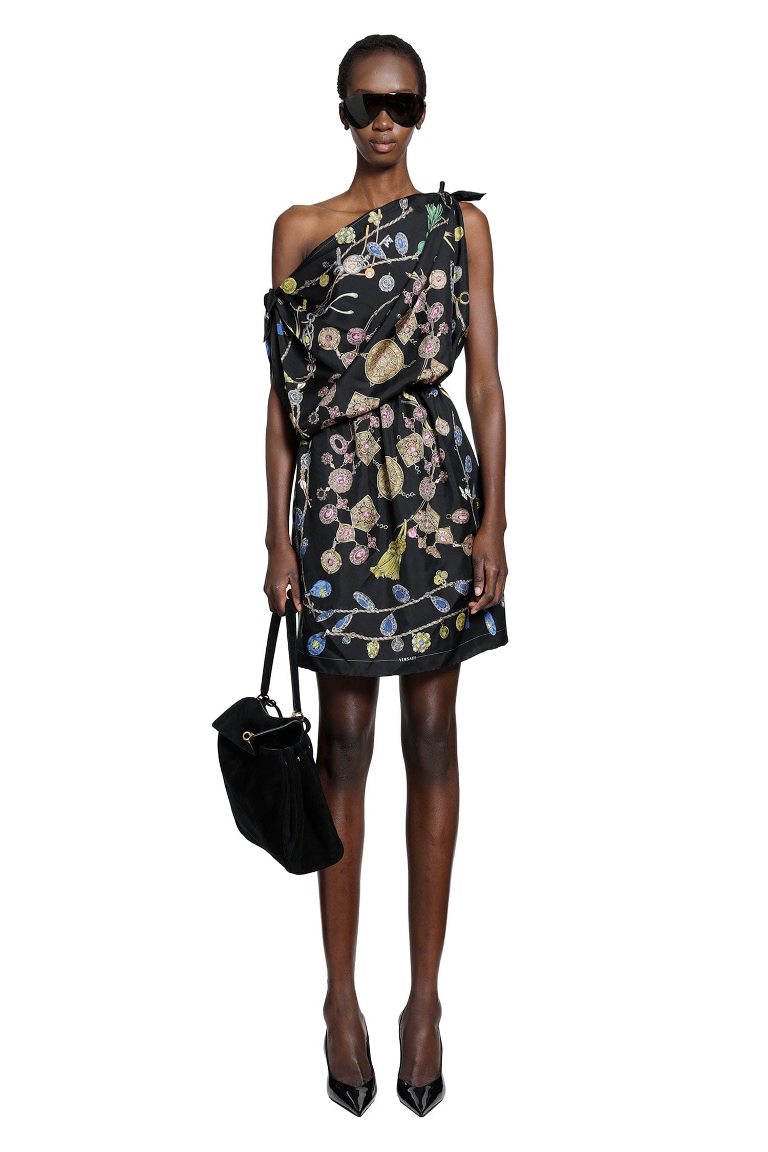 Versace Printed Silk Twill Mini Dress
