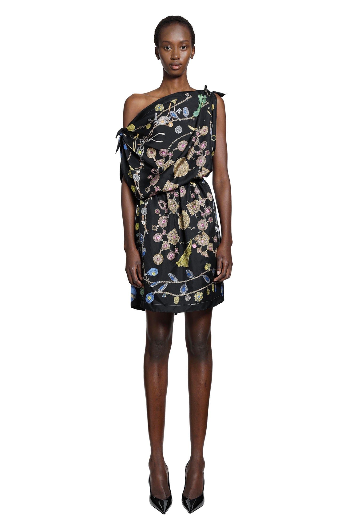 Versace Printed Silk Twill Mini Dress