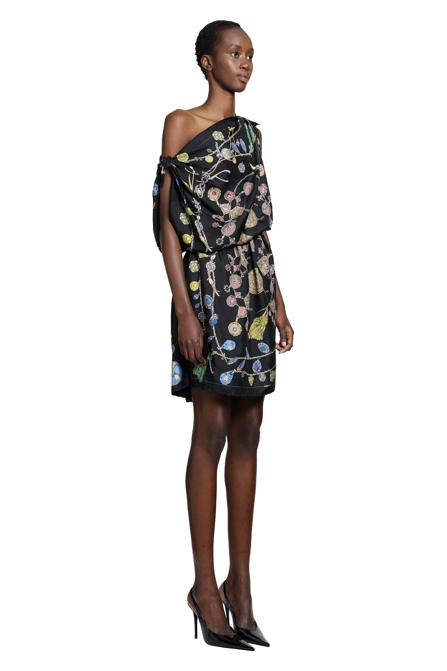 Versace Printed Silk Twill Mini Dress