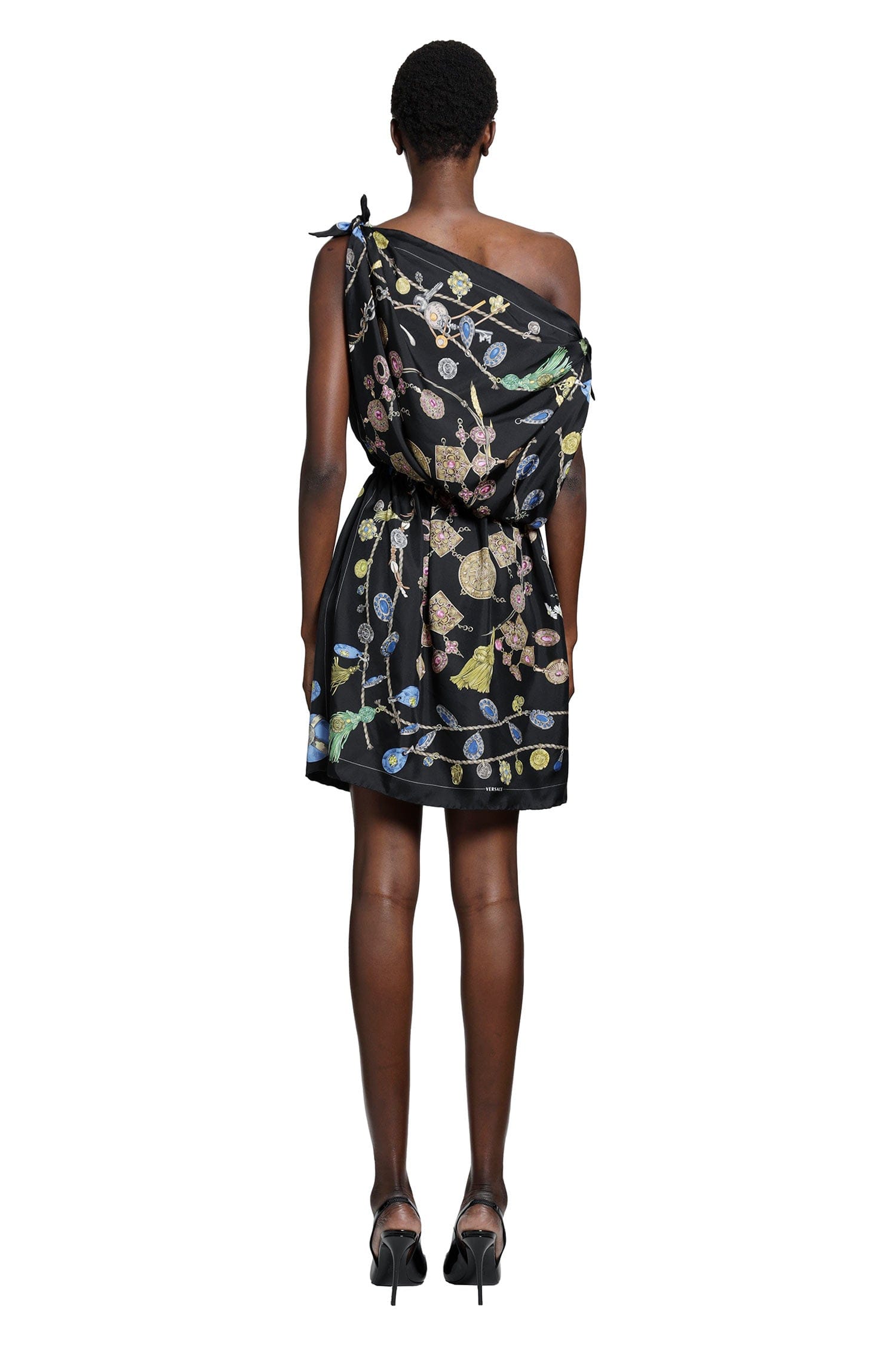 Versace Printed Silk Twill Mini Dress