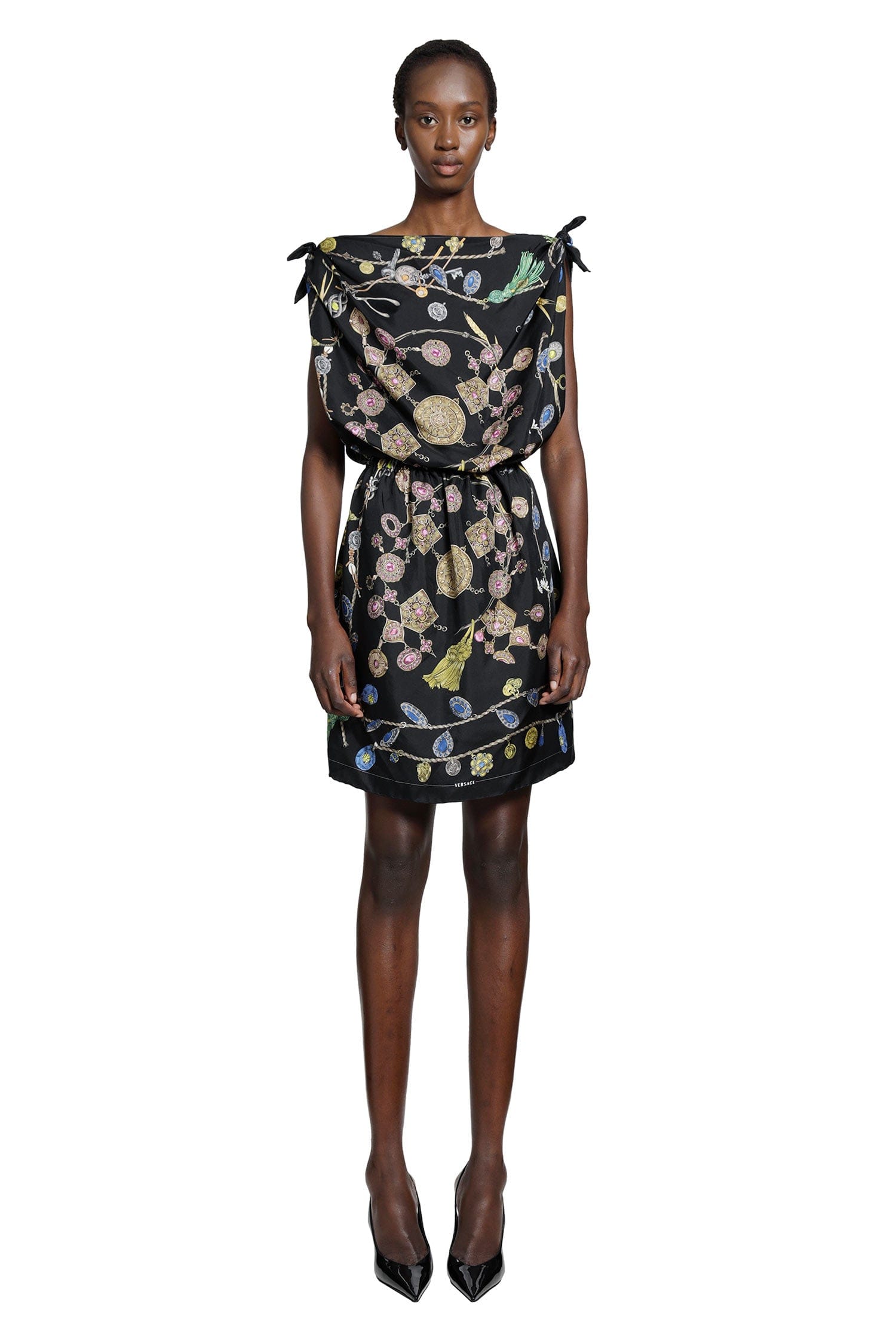 Versace Printed Silk Twill Mini Dress