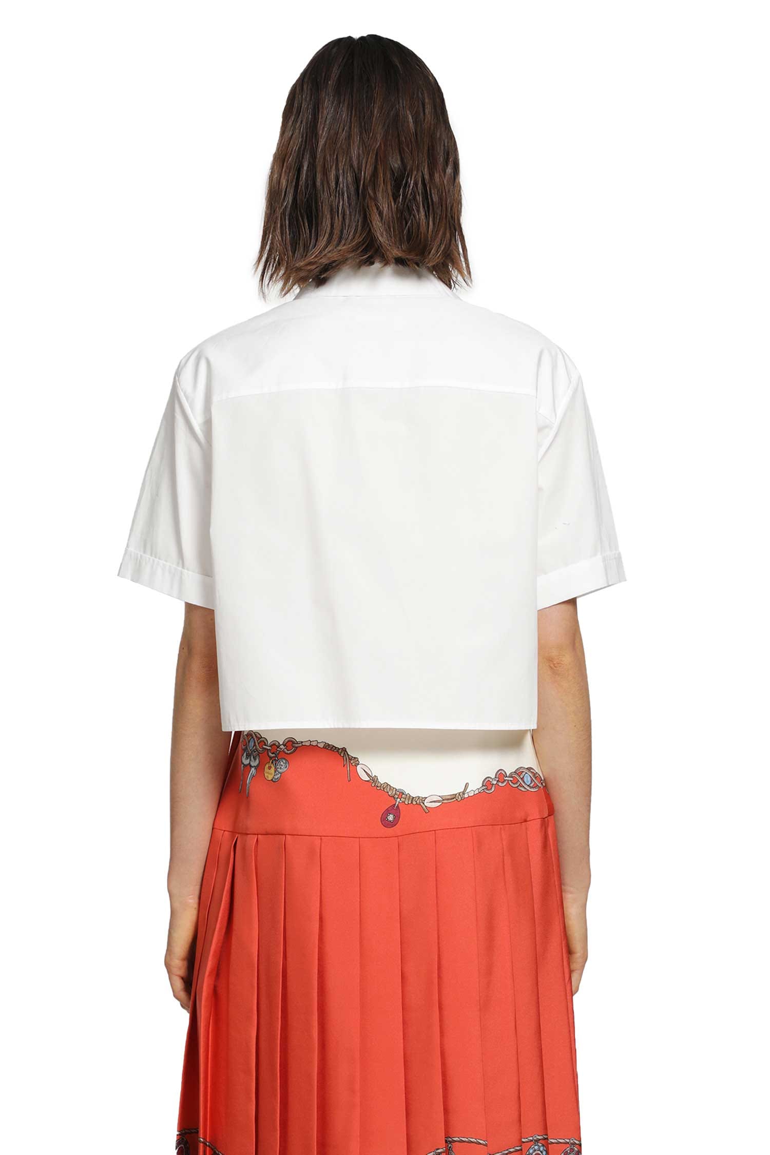 Versace Cotton Poplin Crop Shirt