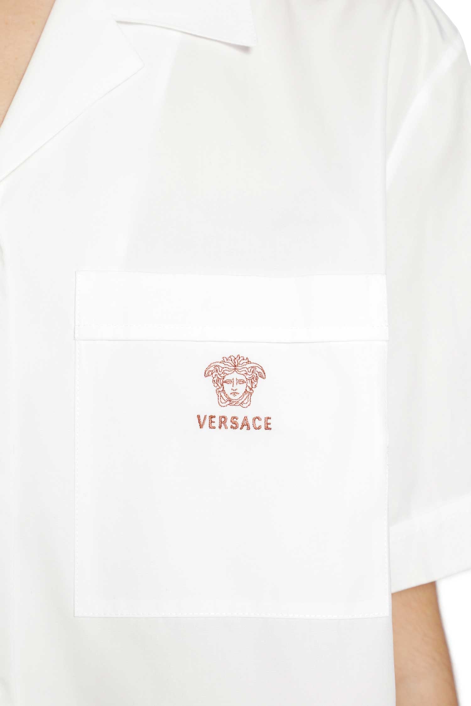 Versace Cotton Poplin Crop Shirt
