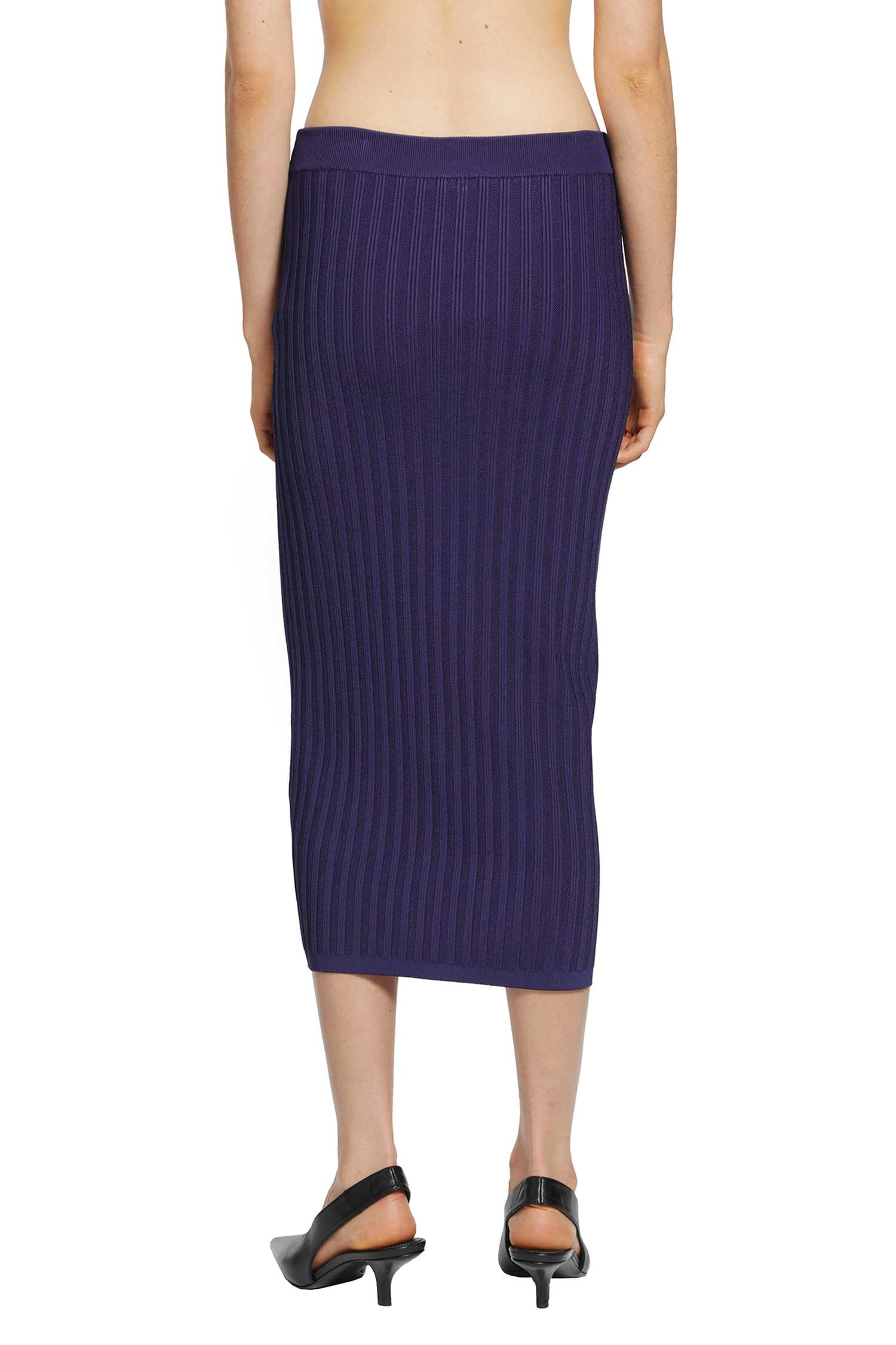 Versace Stretch Viscose Mesh Knit Midi Skirt
