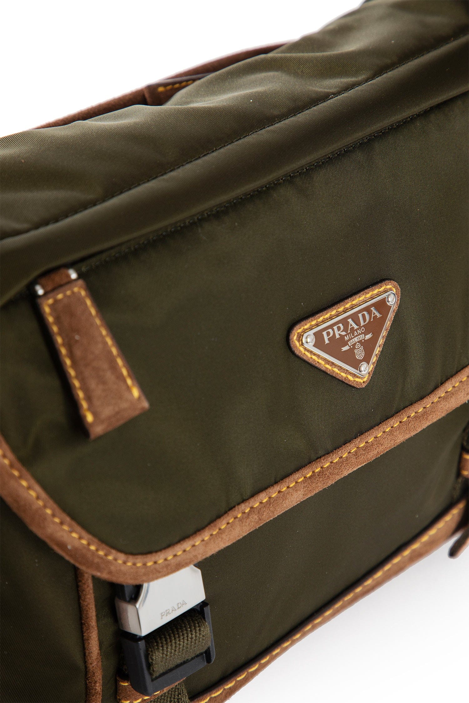 Prada Medium Re-Nylon and Suede Shoulder Bag