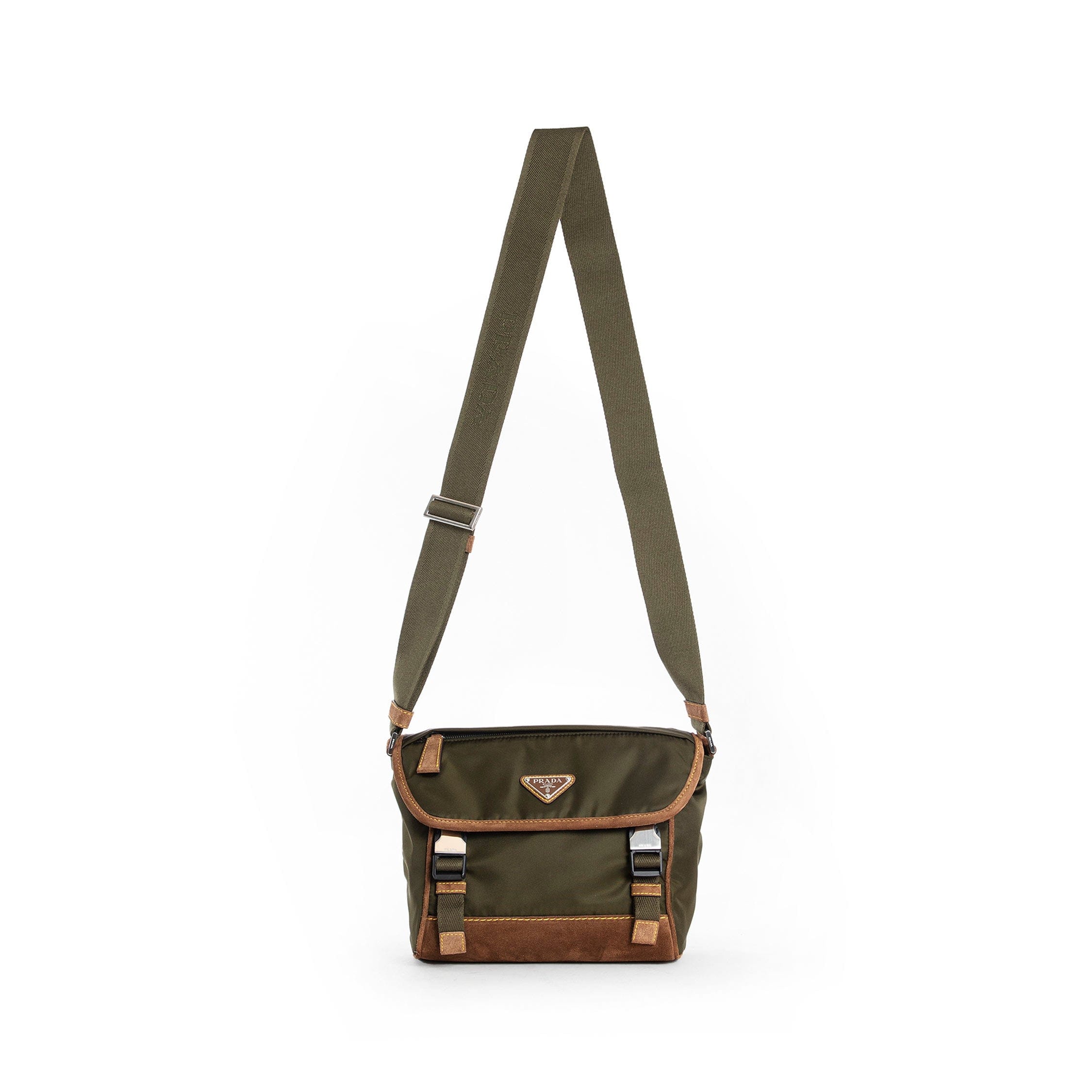 Prada Medium Re-Nylon and Suede Shoulder Bag