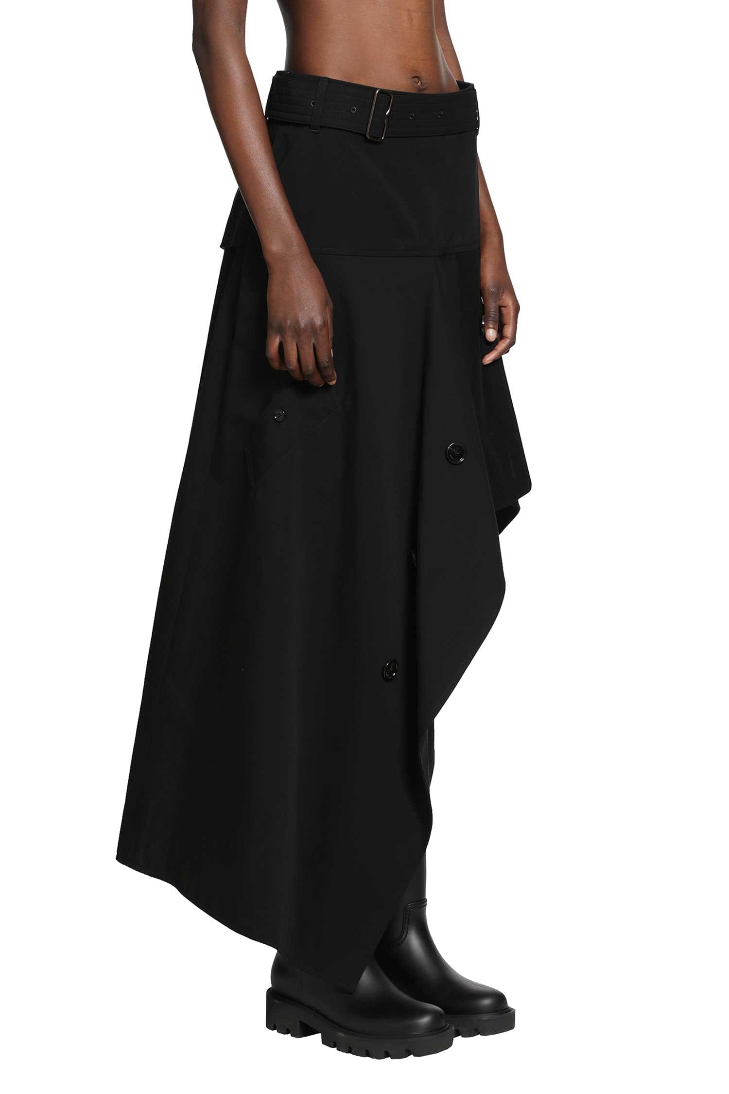 Burberry Gabardine Asymmetric Trench Skirt