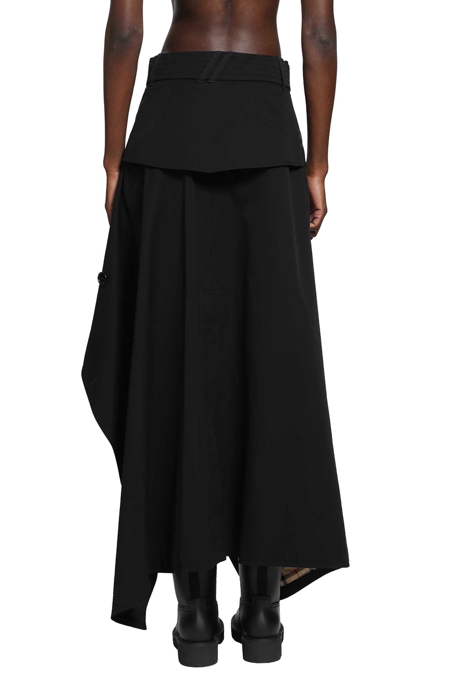 Burberry Gabardine Asymmetric Trench Skirt