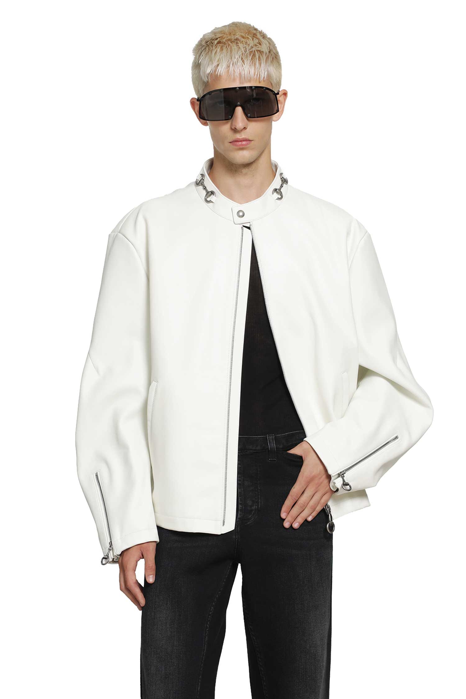 Gucci Leather Horsebit Biker Jacket