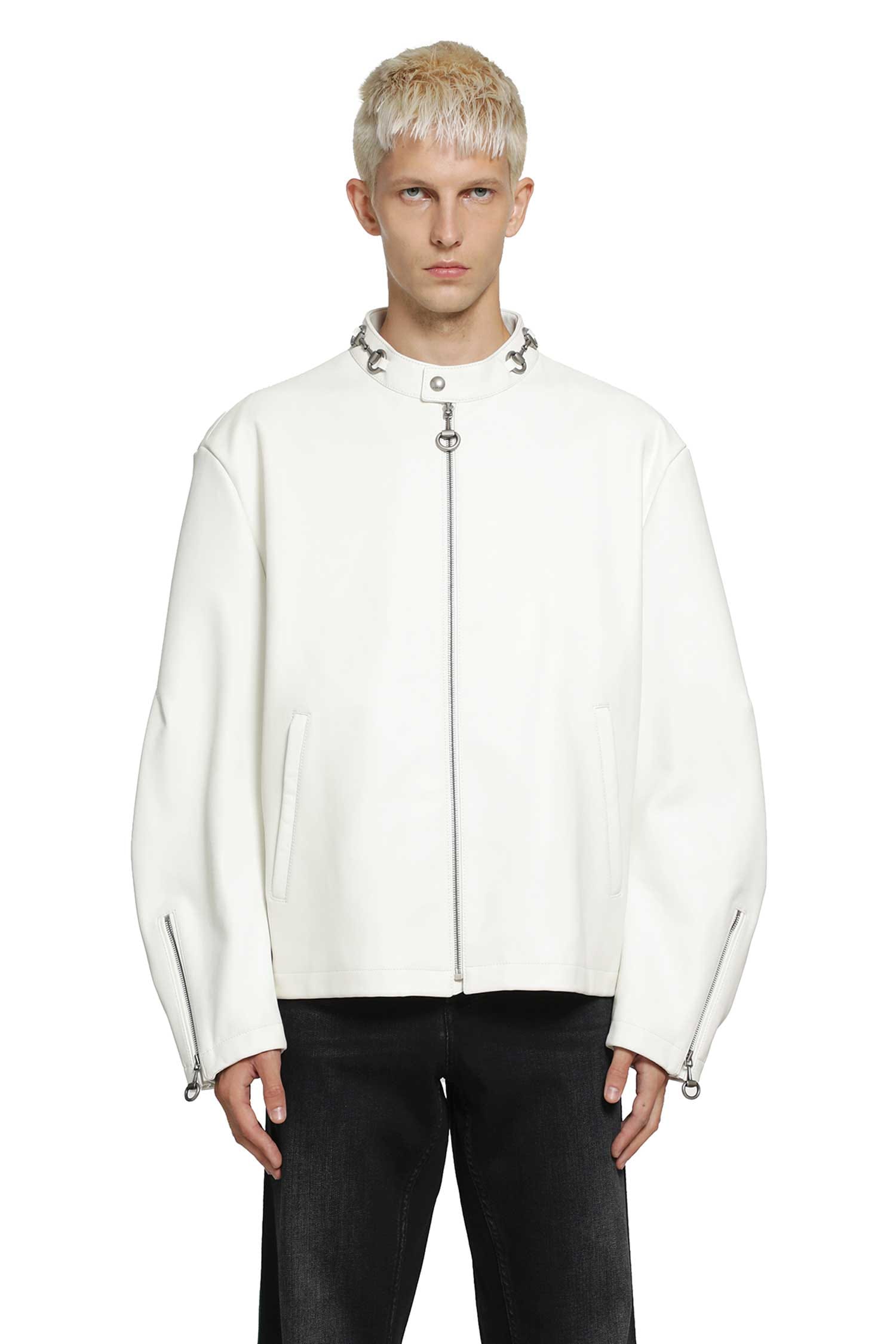 Gucci Leather Horsebit Biker Jacket