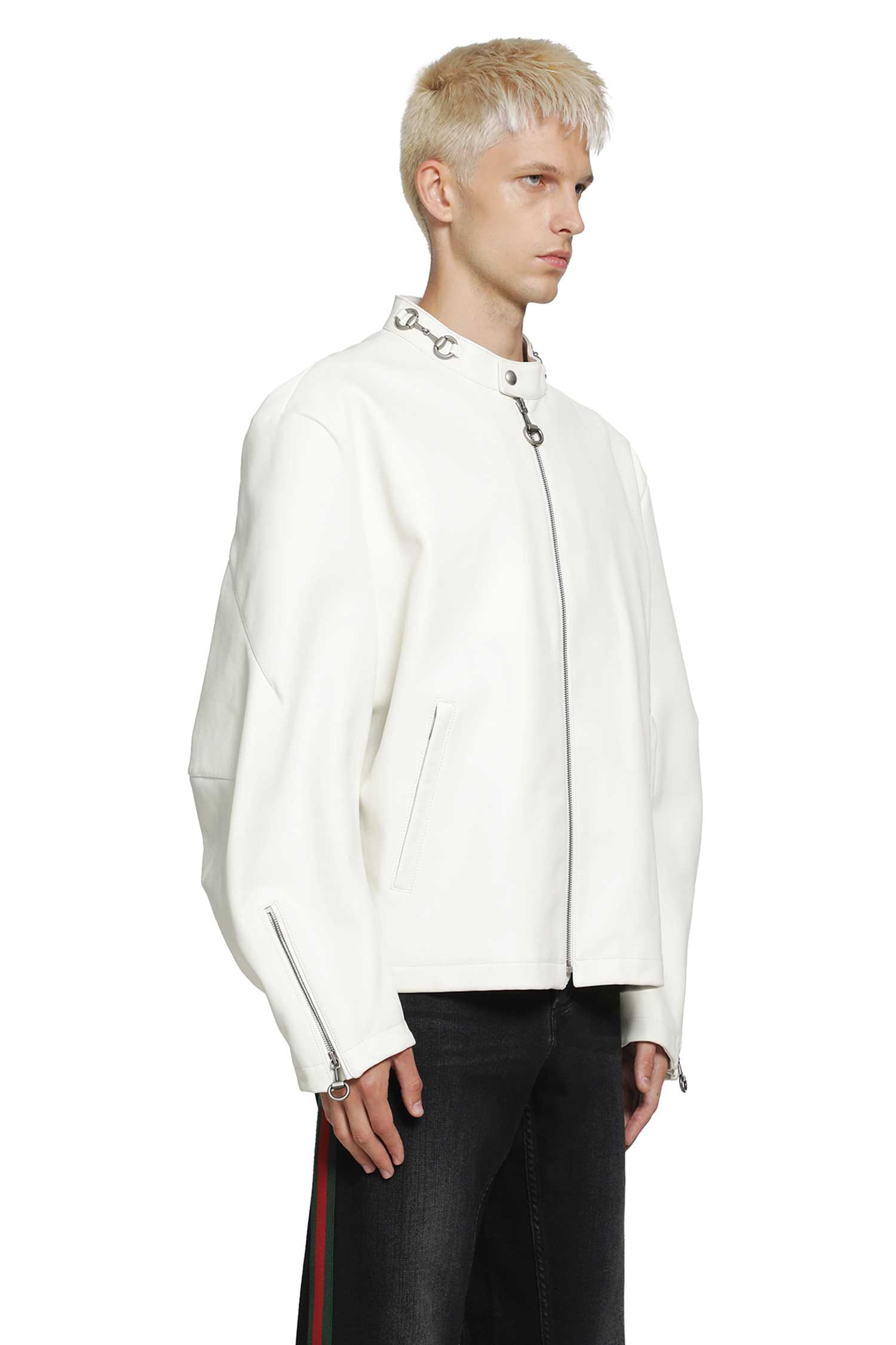 Gucci Leather Horsebit Biker Jacket