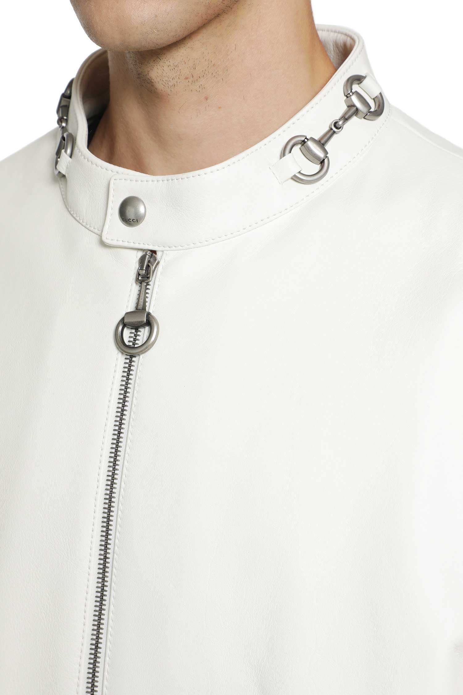 Gucci Leather Horsebit Biker Jacket