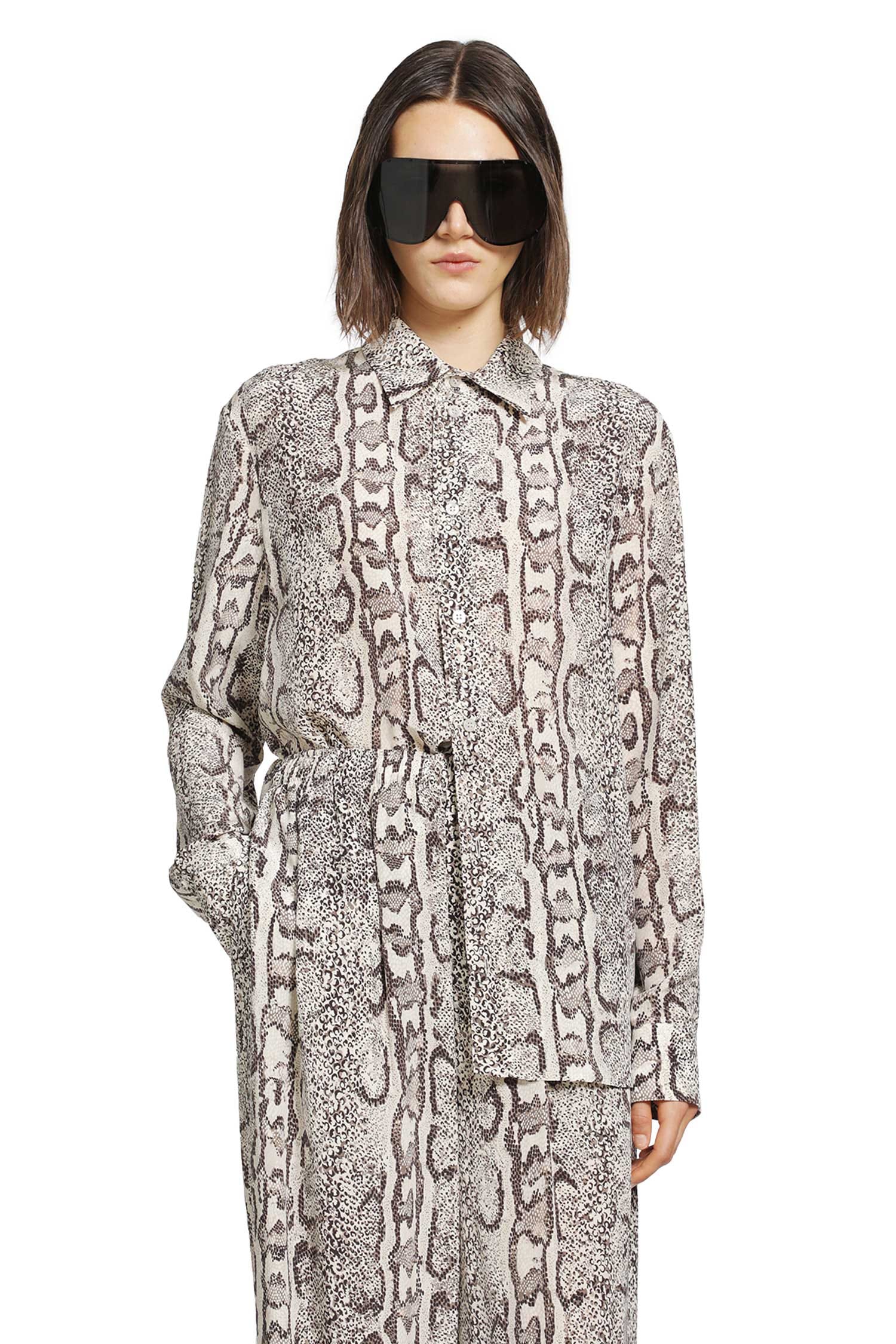 Balenciaga Python Print Silk Shirt