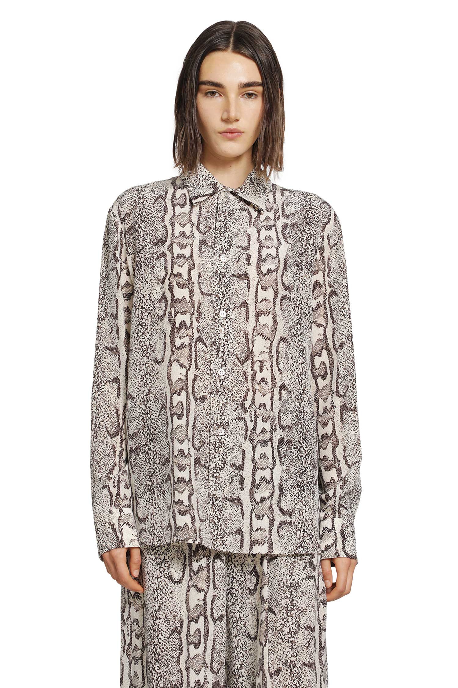 Balenciaga Python Print Silk Shirt