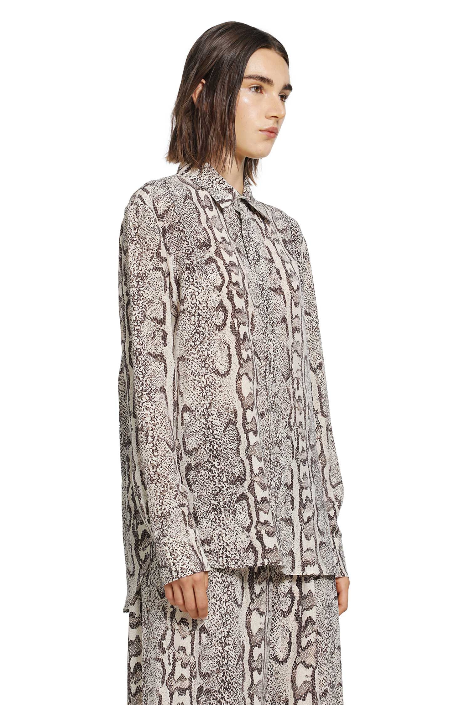 Balenciaga Python Print Silk Shirt
