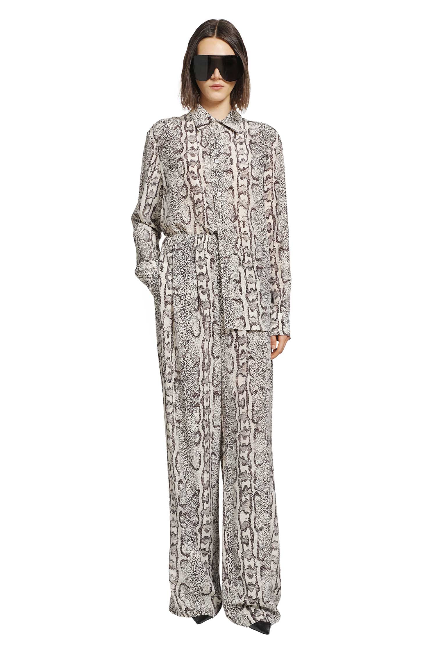 Balenciaga Python Print Silk Shirt