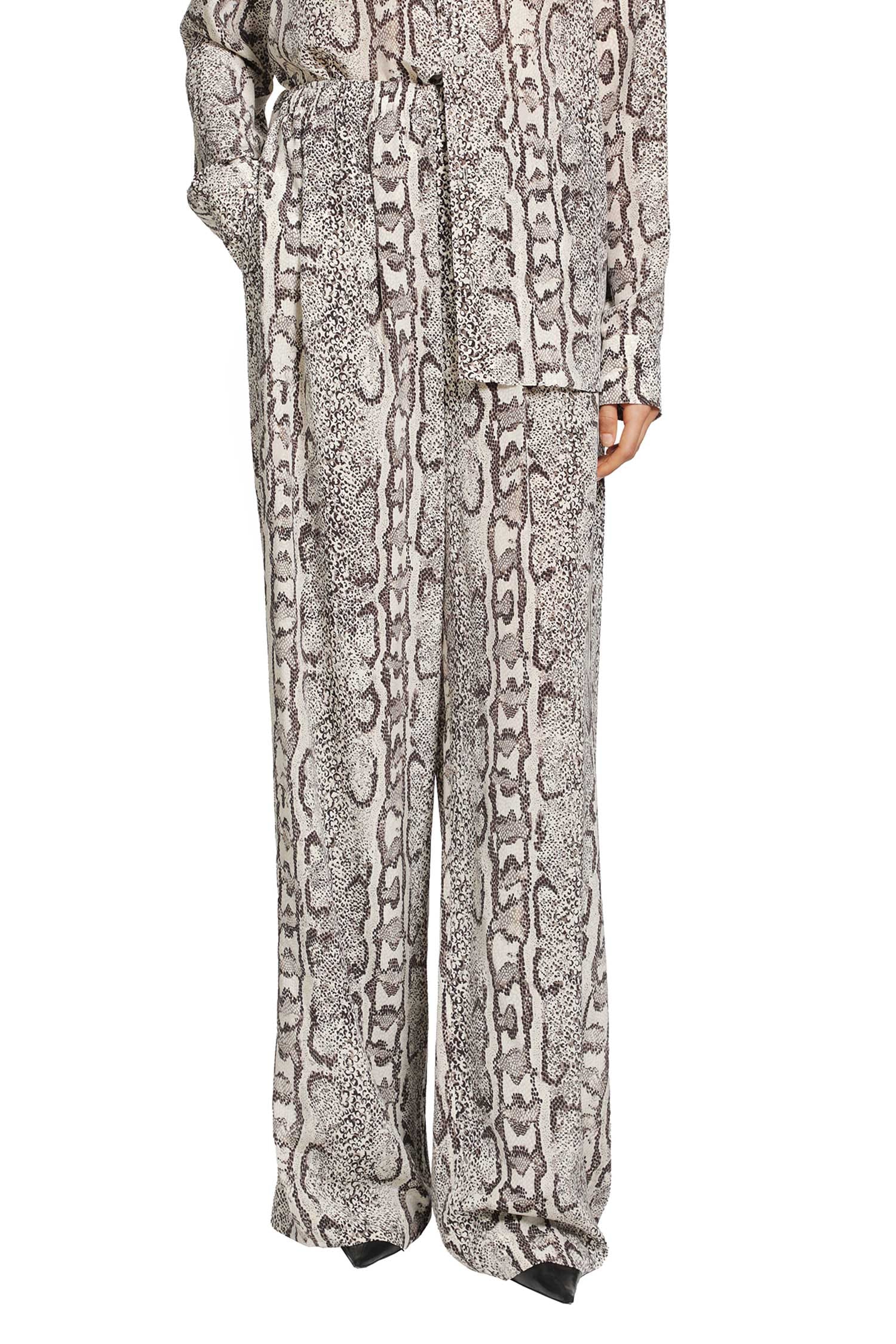 Balenciaga Python Print Silk Pyjama Pants