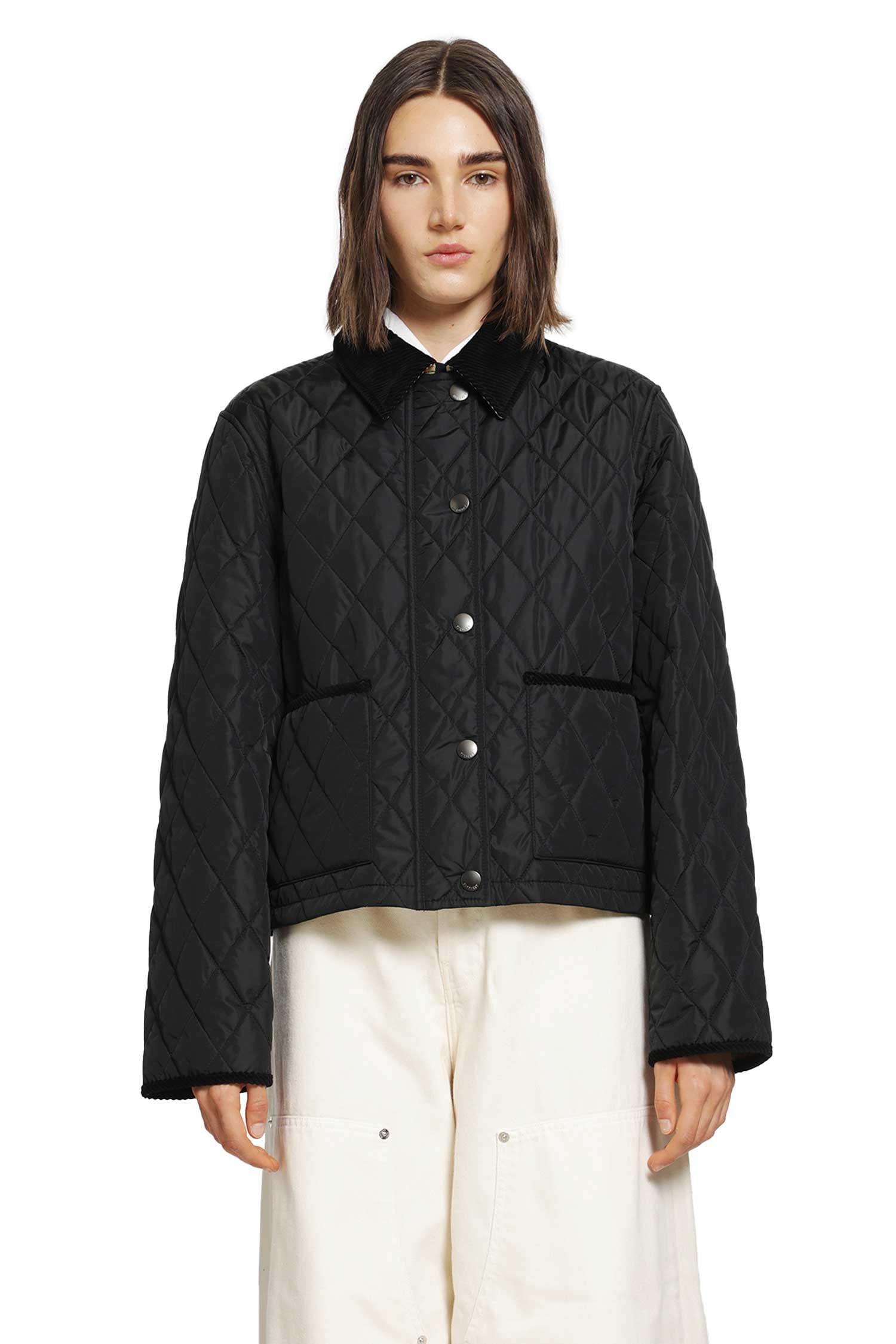 Burberry Cropped Quilted Nylon Jacket