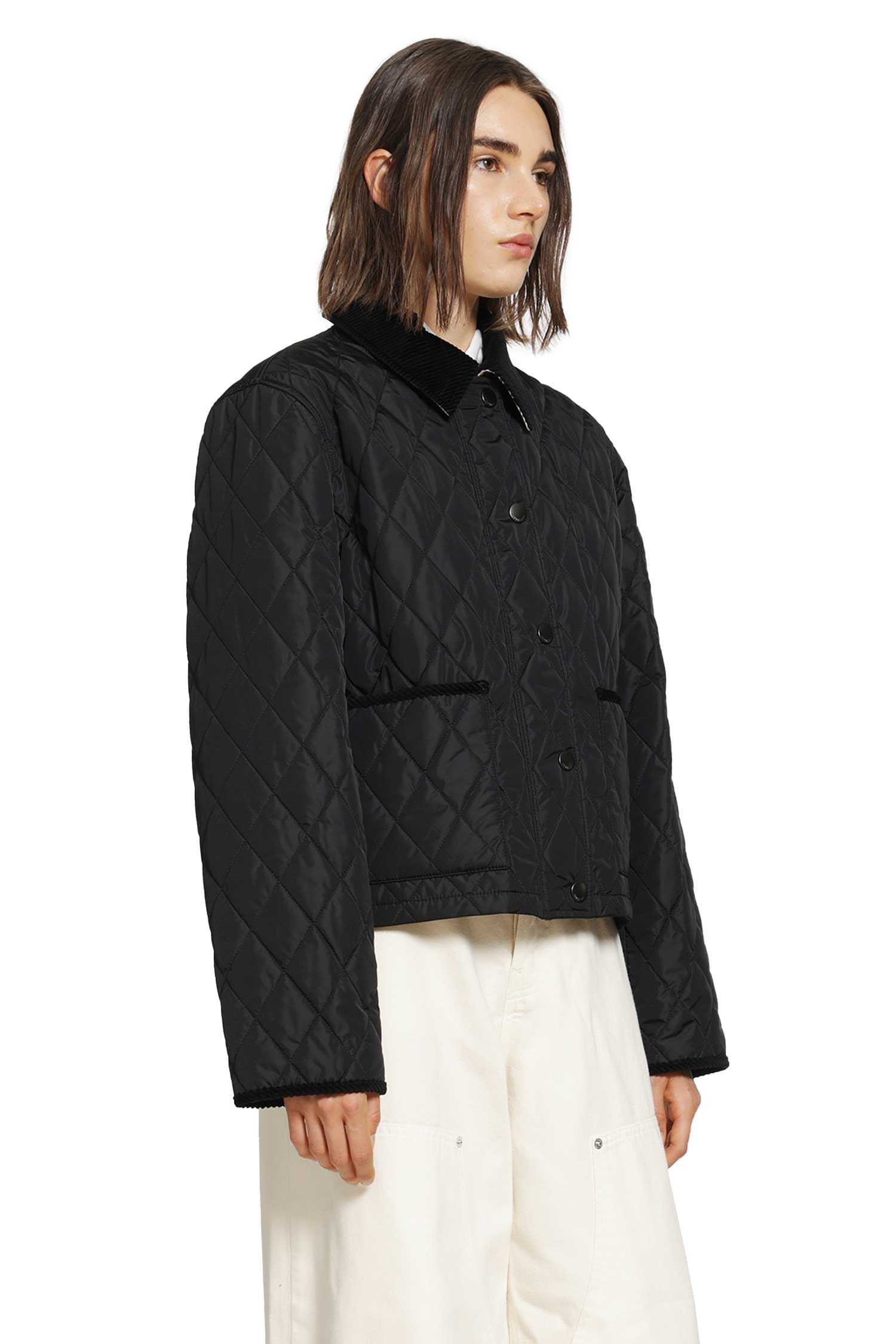 Burberry Cropped Quilted Nylon Jacket