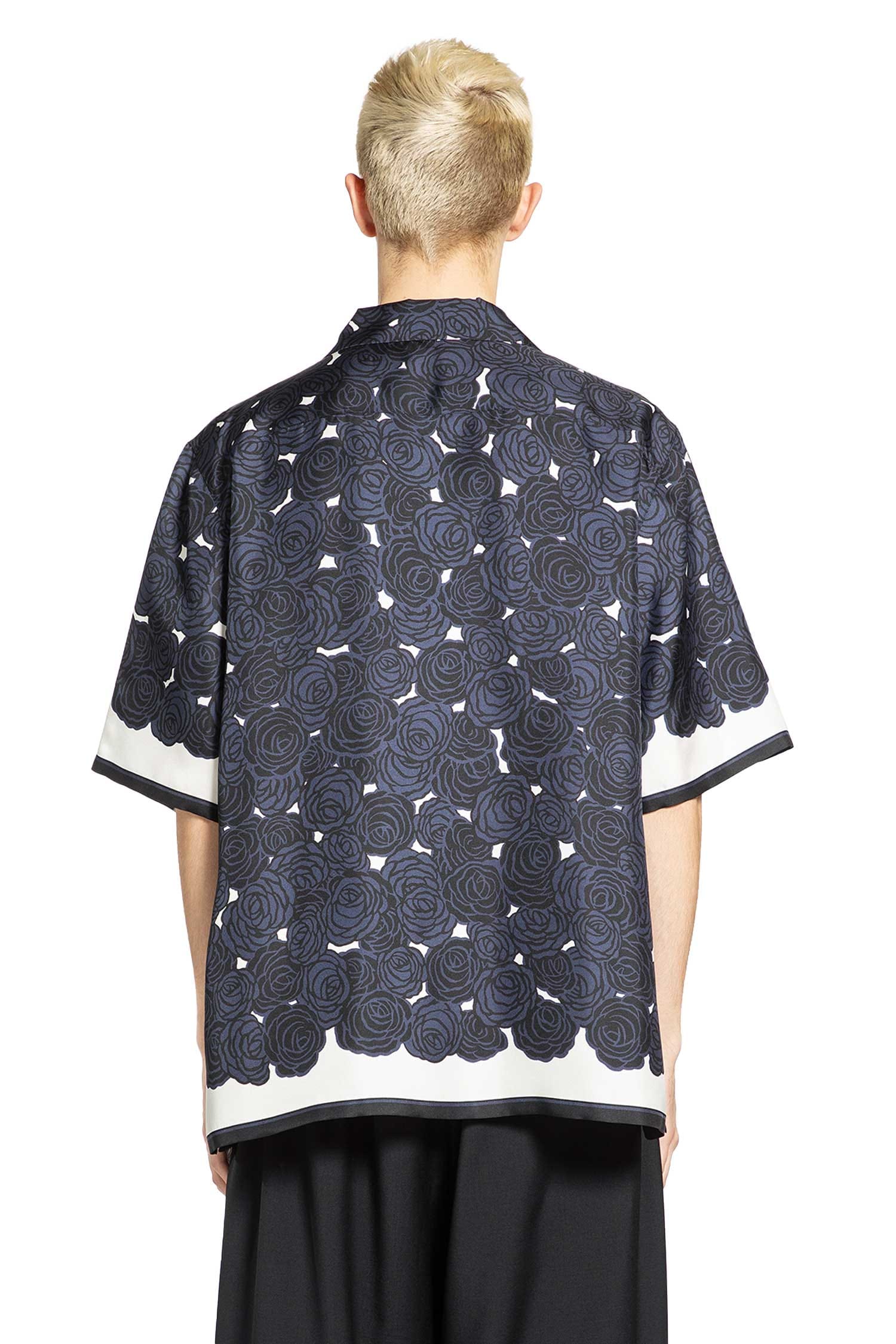 Givenchy Rose Print Silk Bowling Shirt