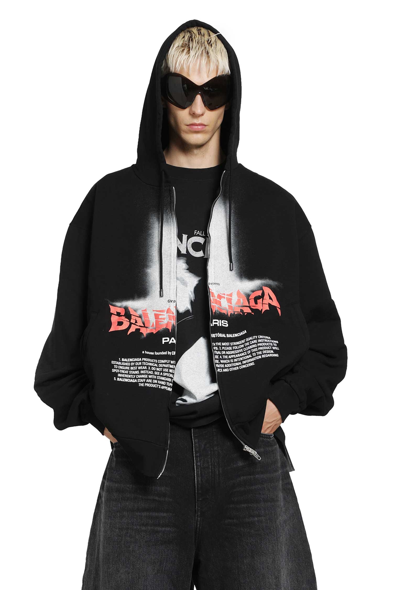 Balenciaga The Door Oversized Zip-Up Hoodie