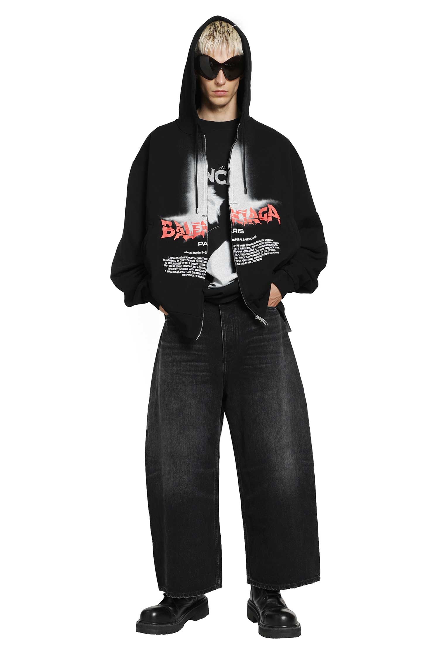 Balenciaga The Door Oversized Zip-Up Hoodie
