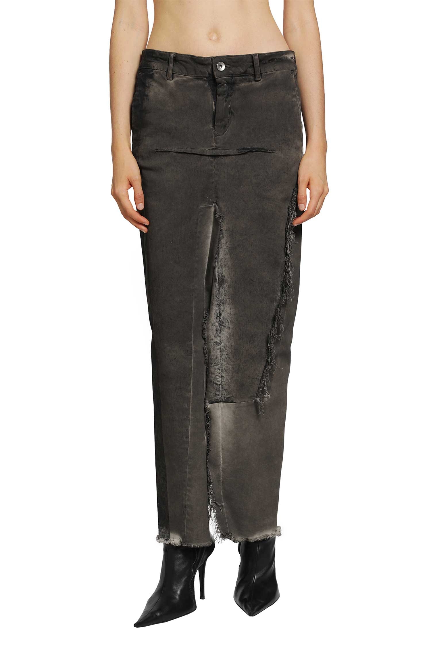 Rick Owens Tower Denim Sliced Skirt