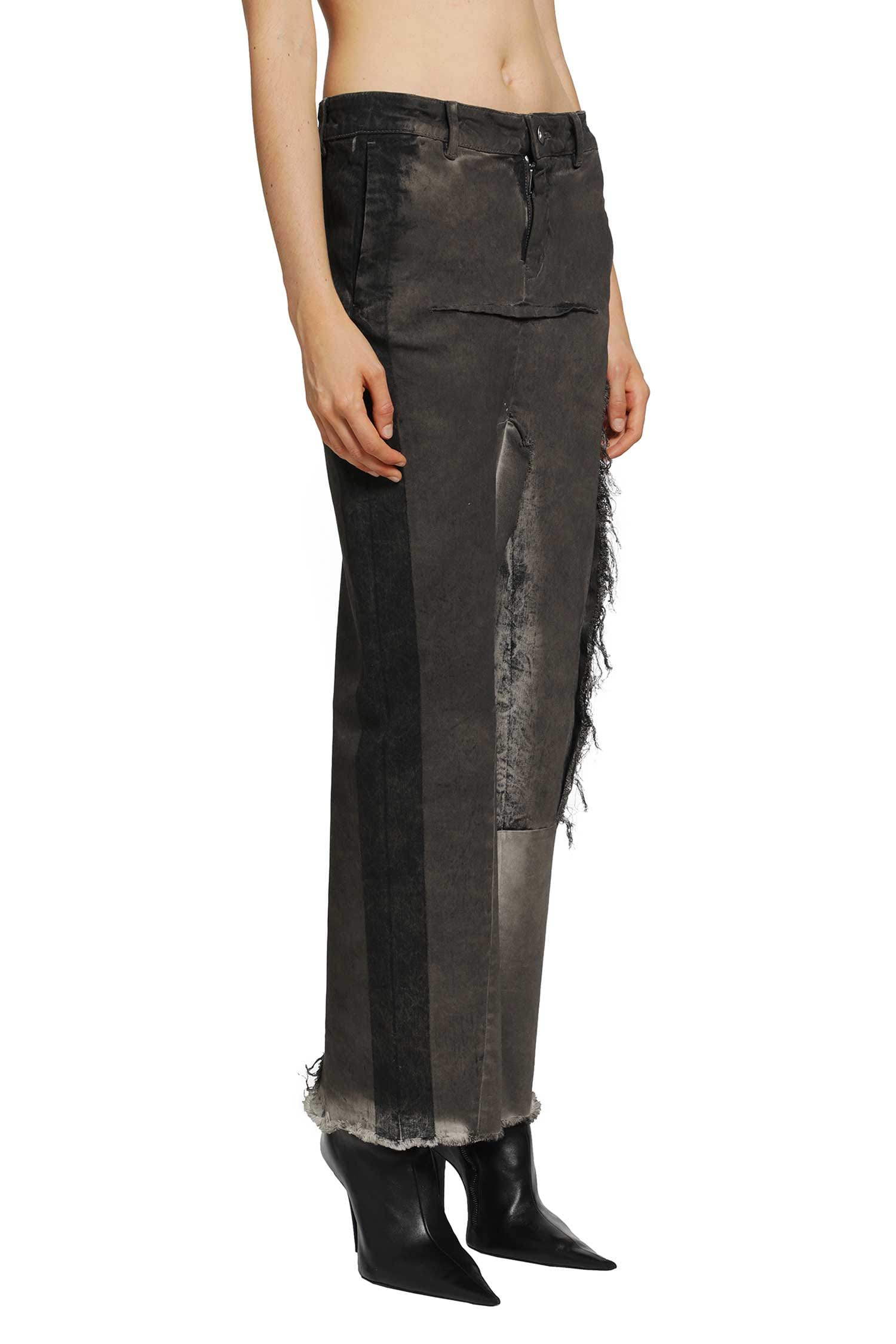 Rick Owens Tower Denim Sliced Skirt