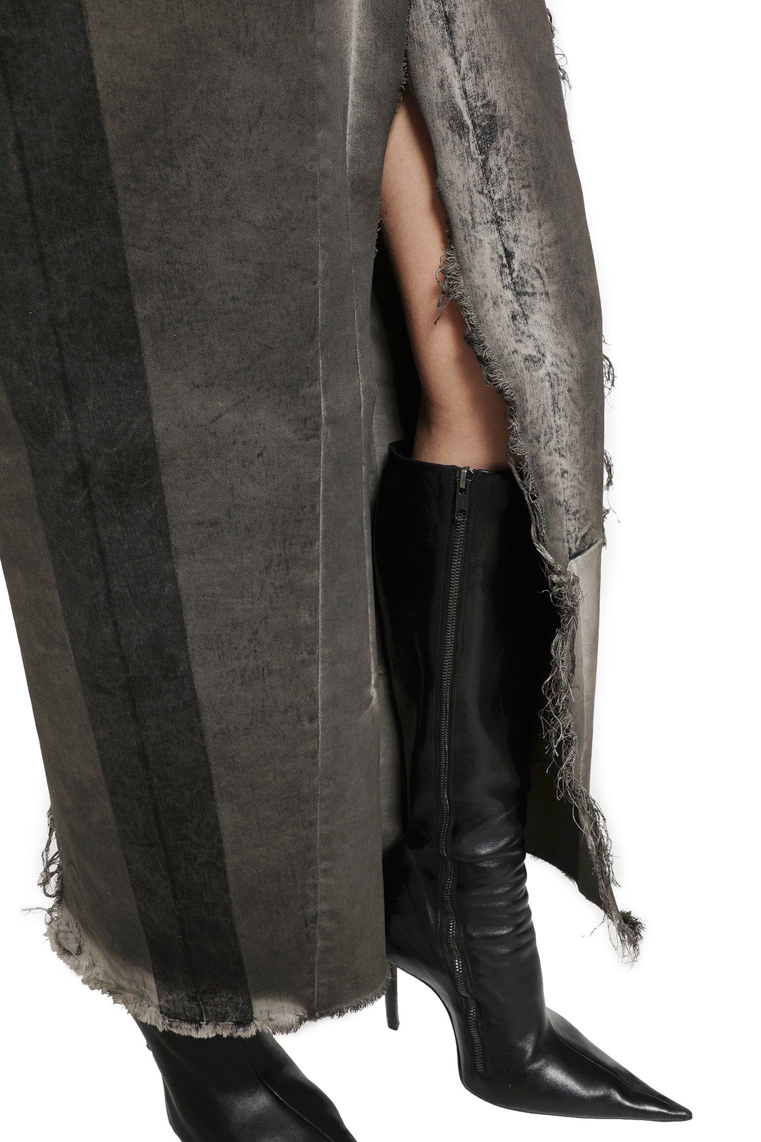 Rick Owens Tower Denim Sliced Skirt