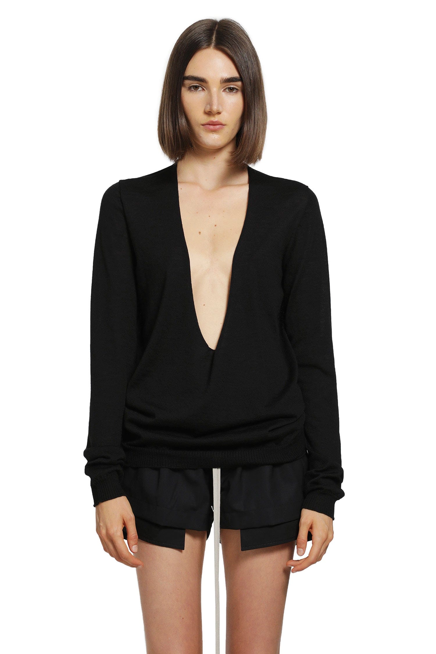 Rick Owens Tower Extreme V-Neck Sweater