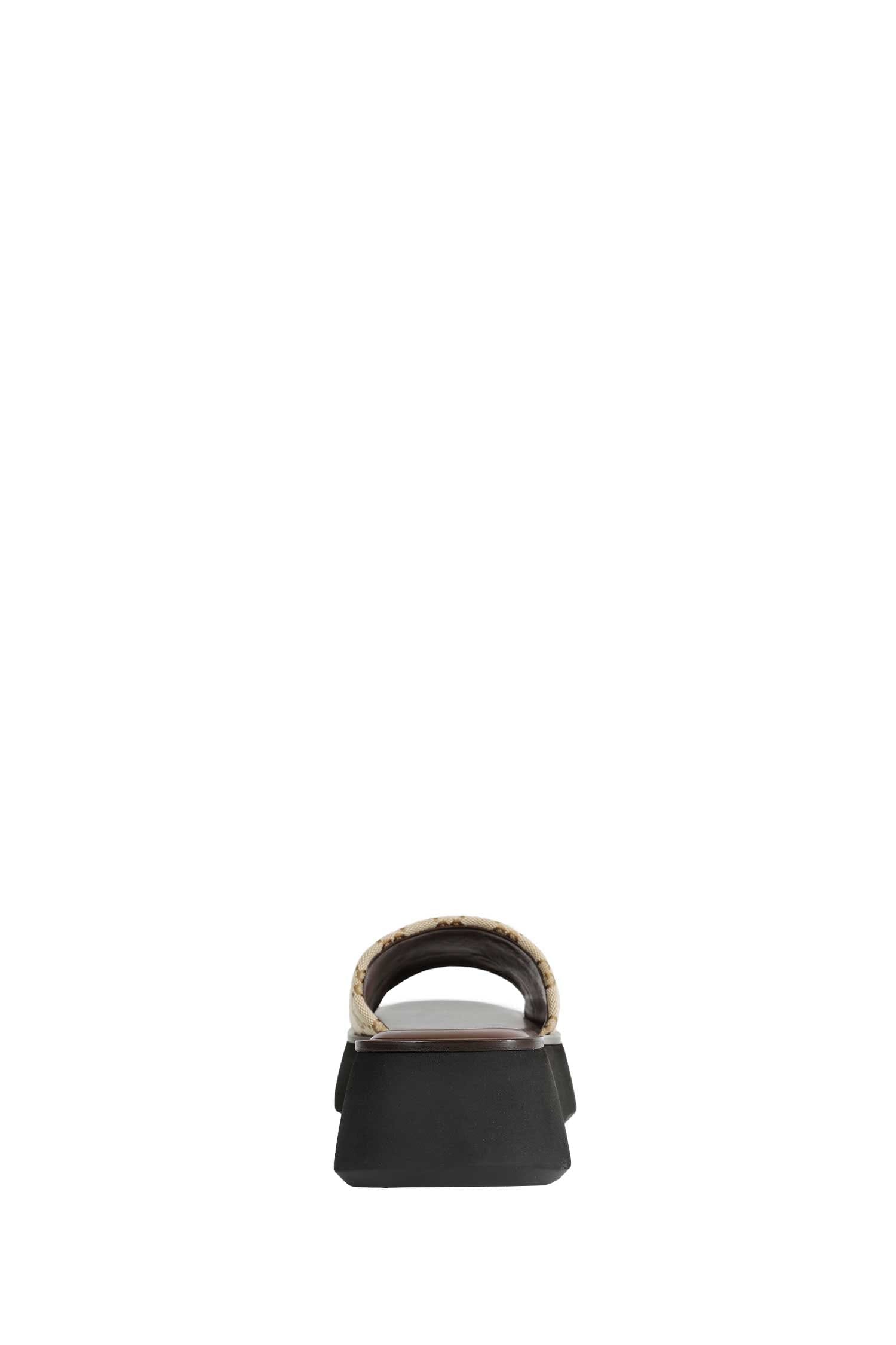 Gucci GG Canvas Flatform Slide Sandals