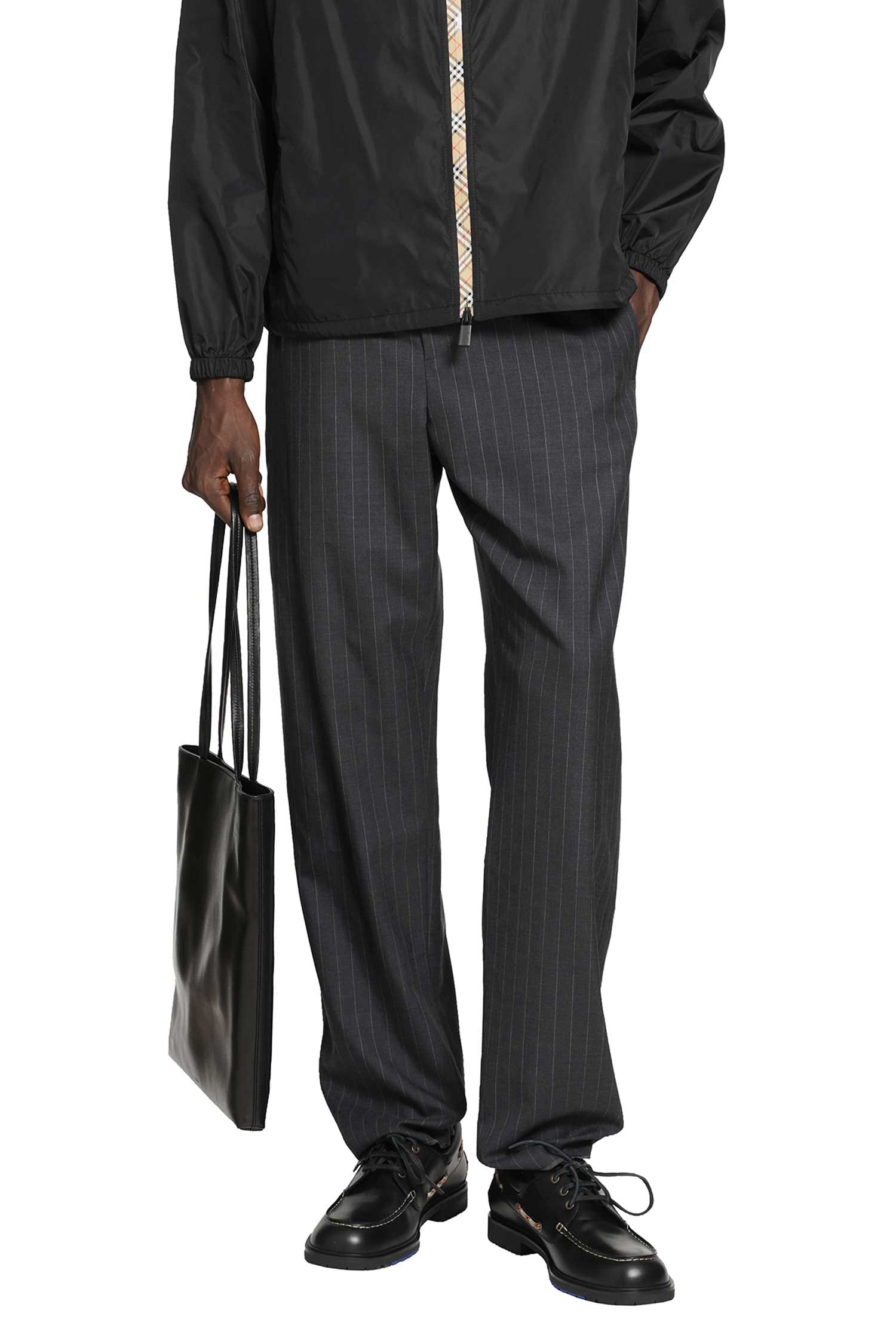 Burberry Pinstriped Wool Track Pants
