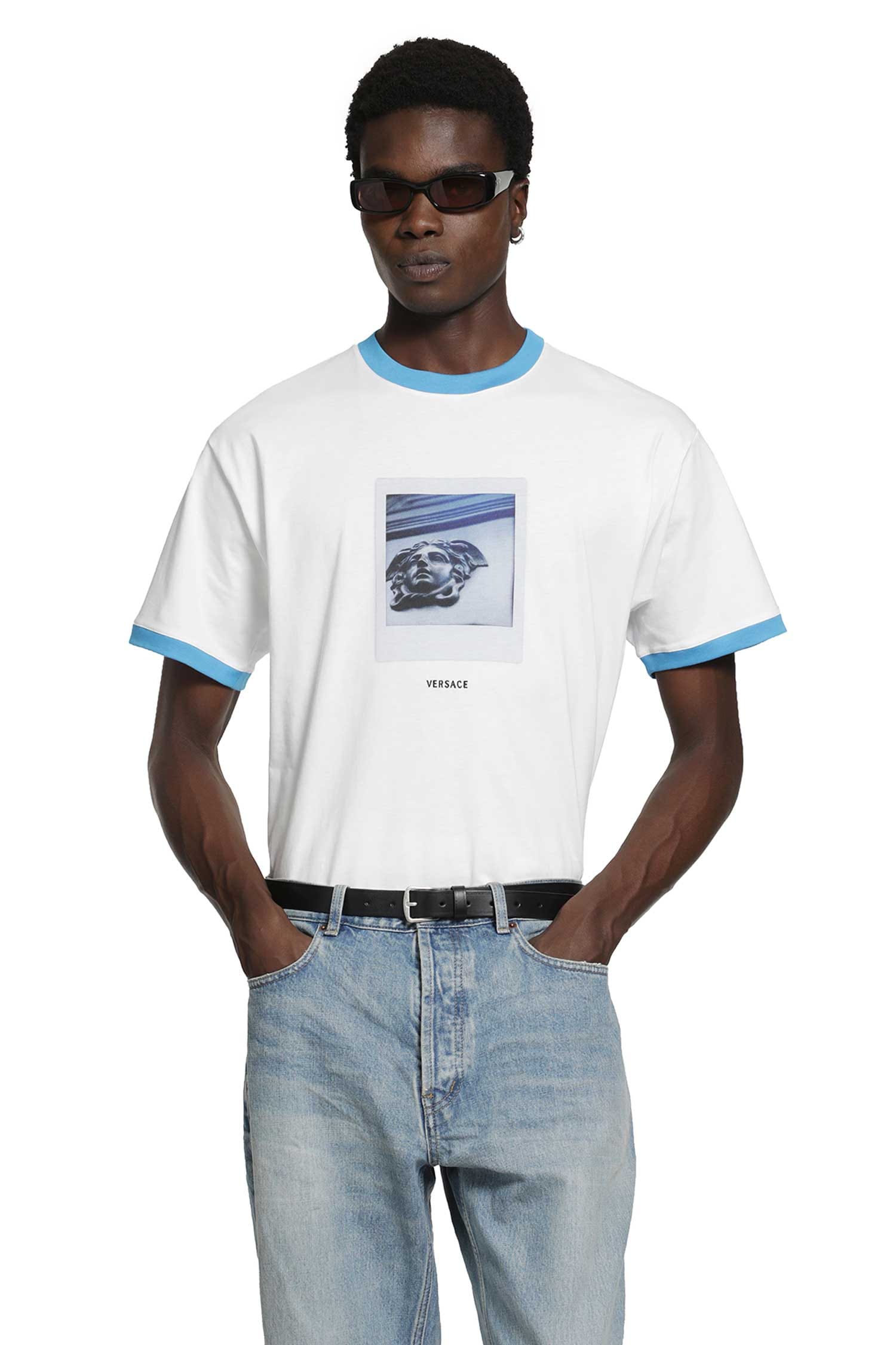 Versace Printed Cotton Jersey Regular T-Shirt