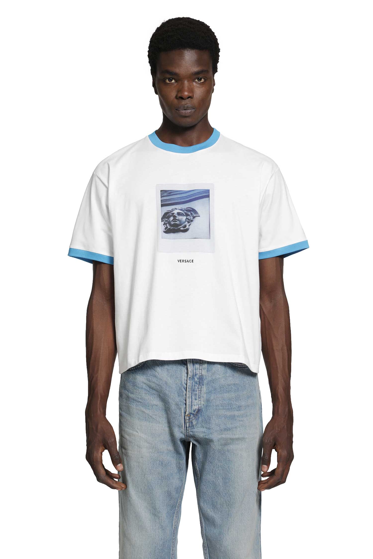 Versace Printed Cotton Jersey Regular T-Shirt