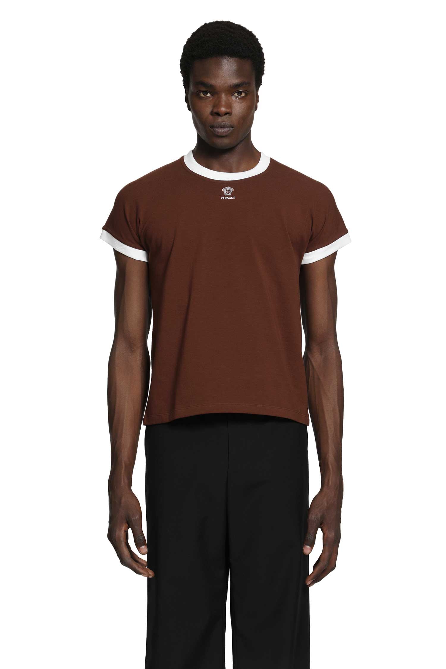 Versace Embroidered-Logo Stretch Jersey T-Shirt