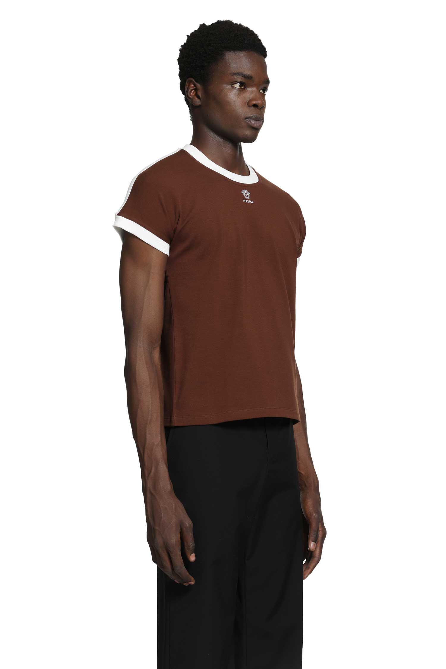 Versace Embroidered-Logo Stretch Jersey T-Shirt