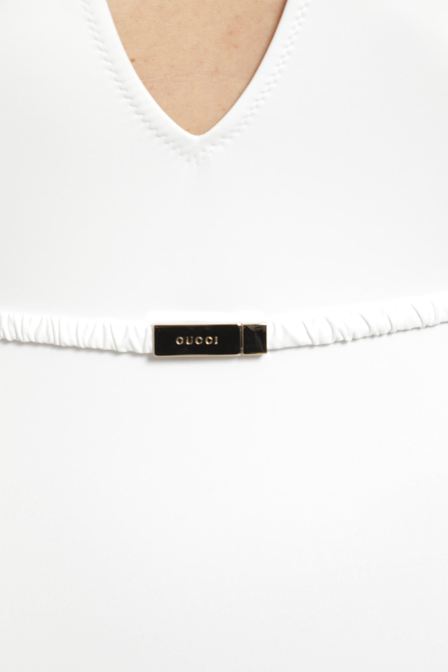 Gucci Jersey Bodysuit with Metal Tag