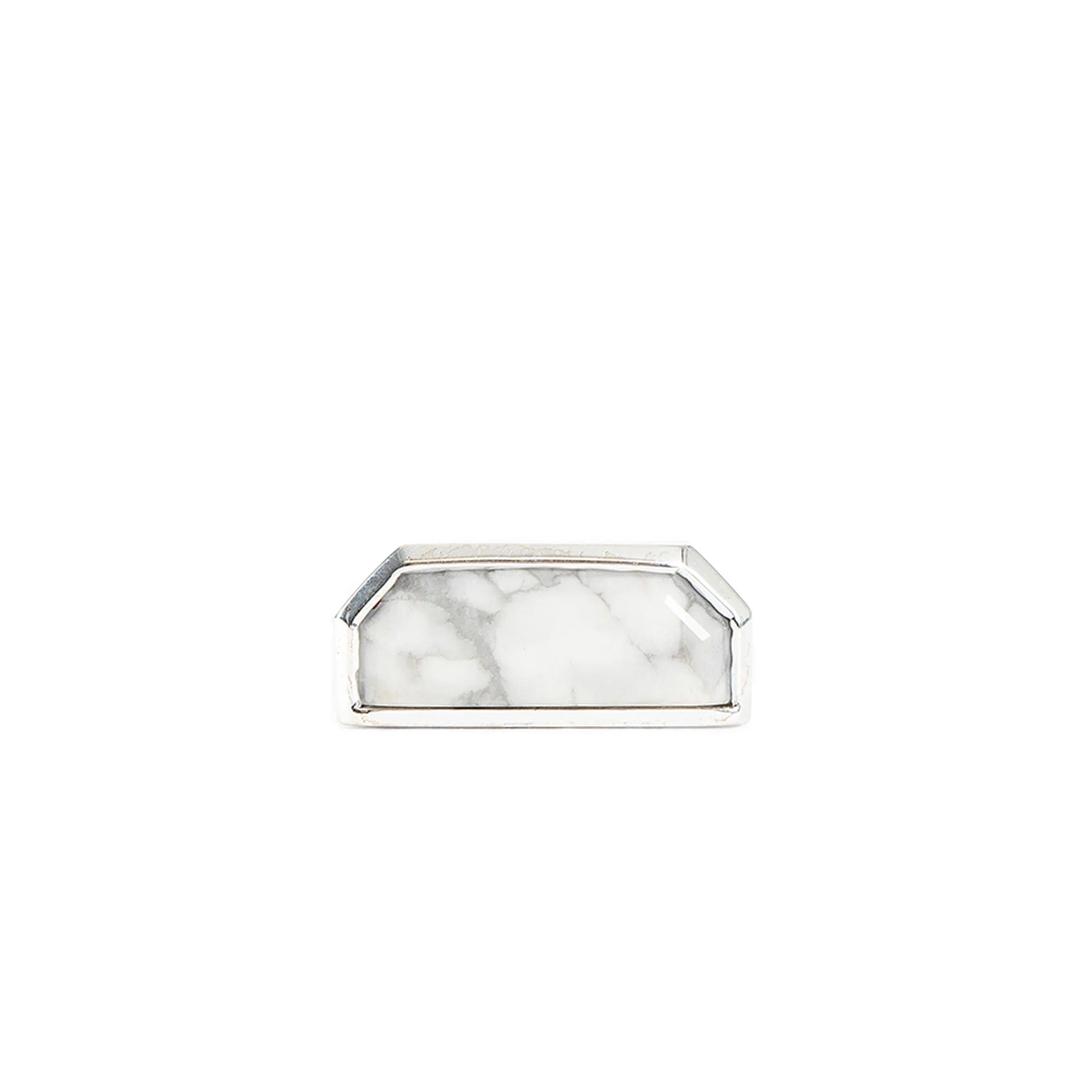 SUOT STUDIO Silver Half Cut Howlite Ring