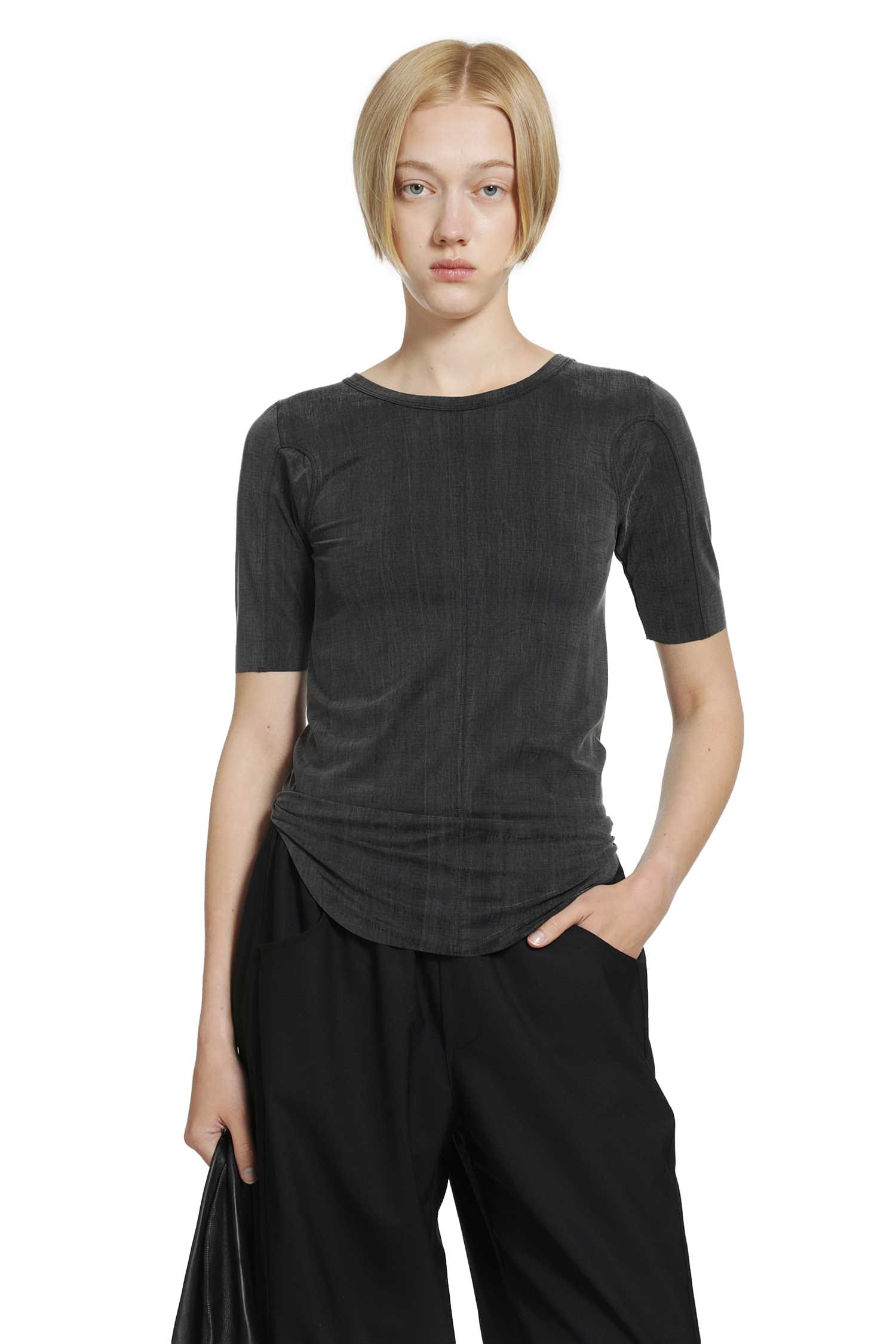 ANDREA YA AQOV Stretch Cupro Jersey T-Shirt
