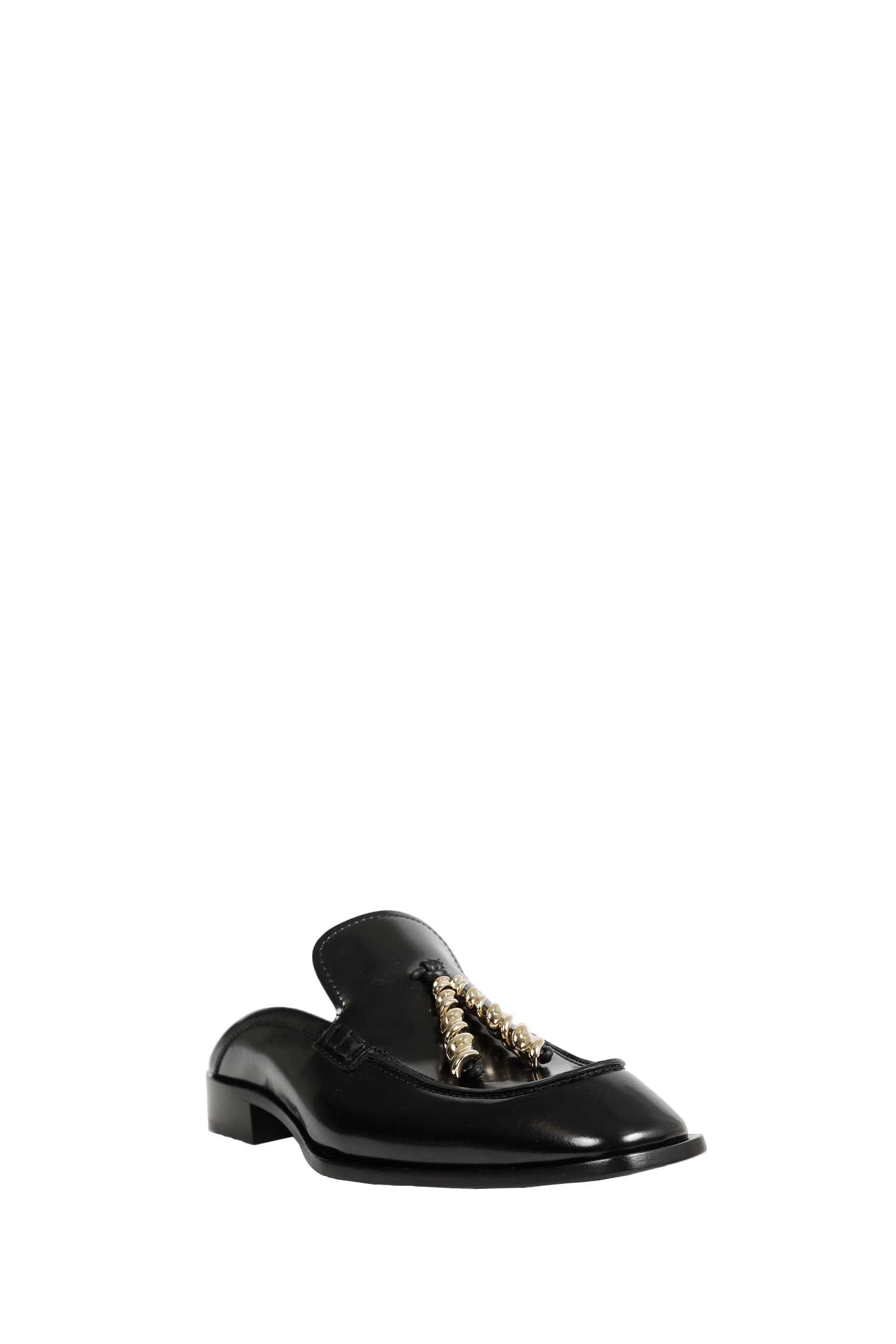 Loewe Brushed Leather Edge Loafer Mules