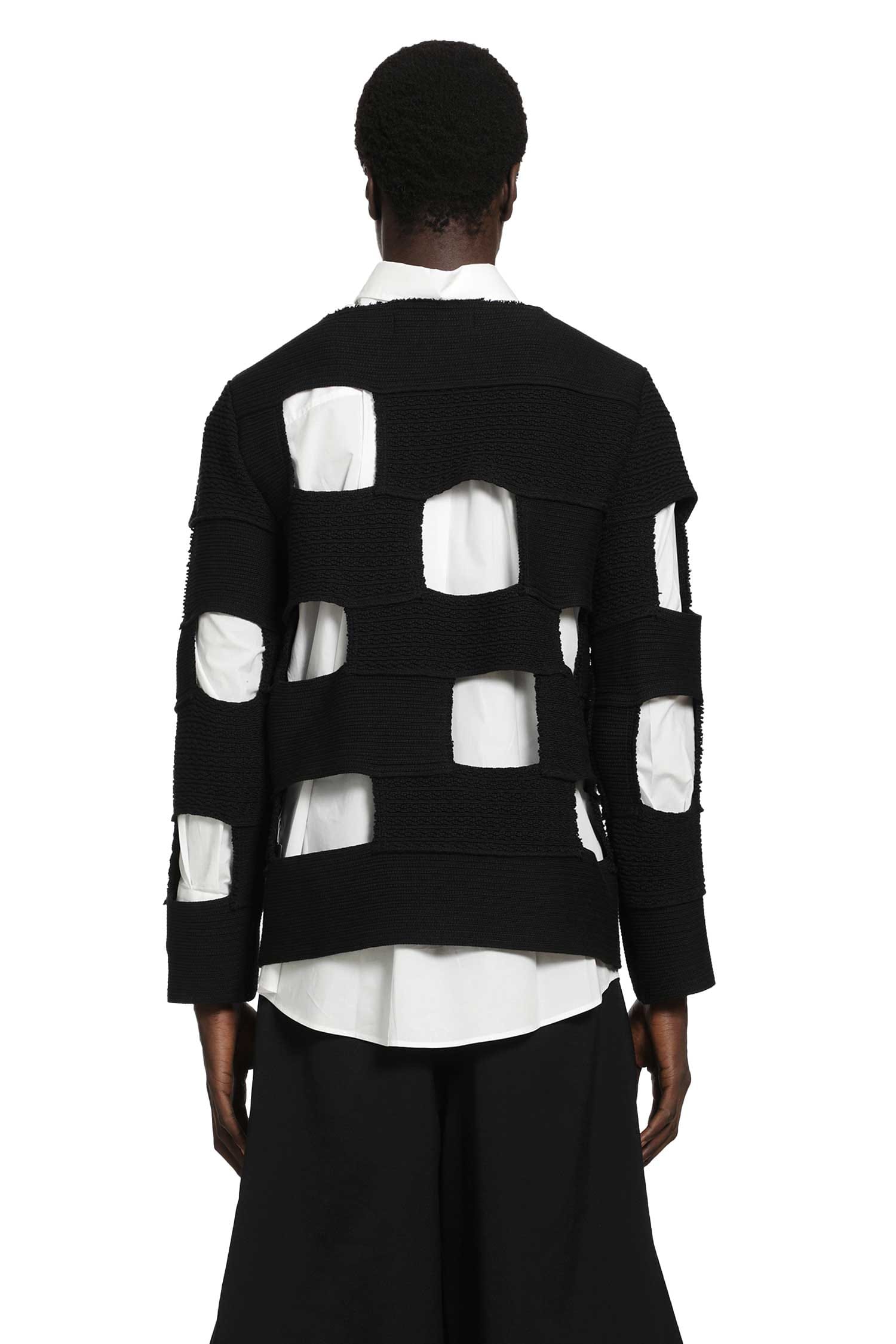 COMME DES GARCONS HOMME PLUS Cut-Out Cotton Nylon Sweater