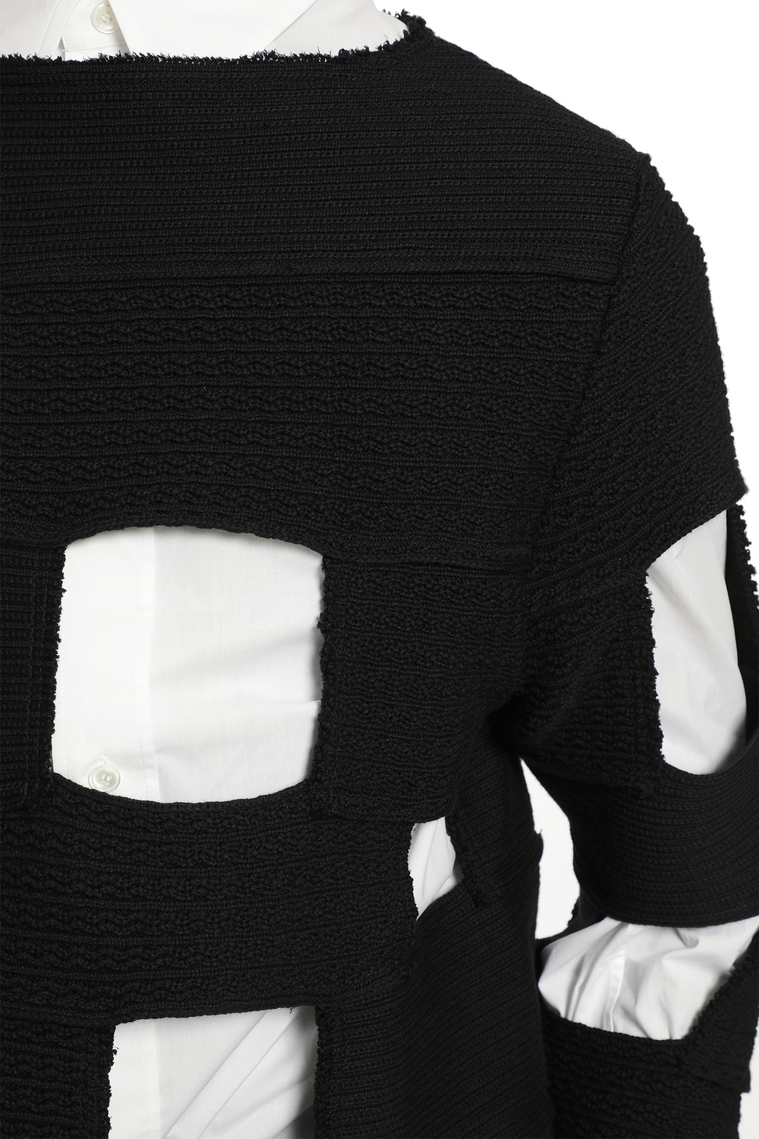 COMME DES GARCONS HOMME PLUS Cut-Out Cotton Nylon Sweater