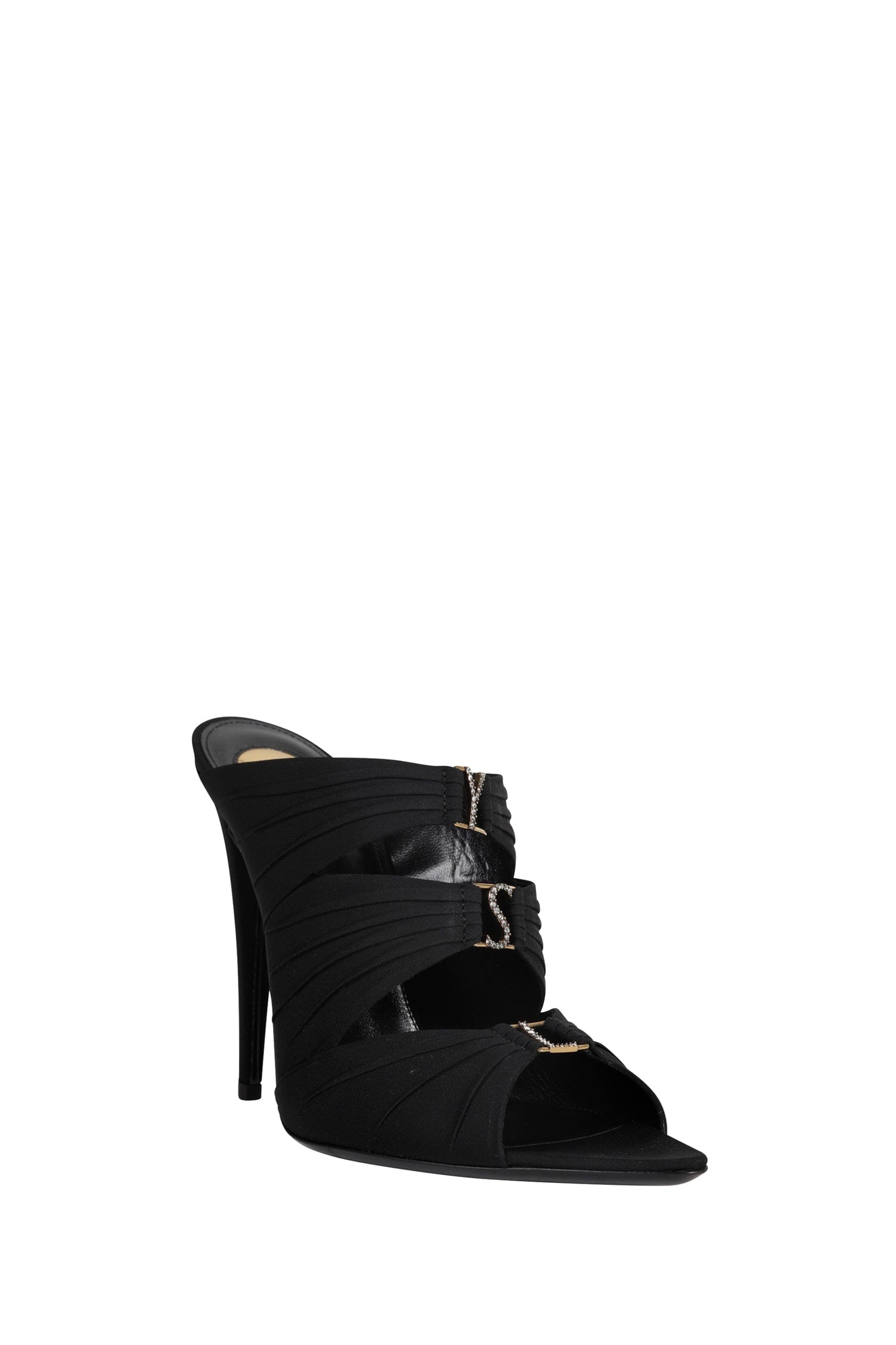 Saint Laurent Emilie Crepe Satin Mules