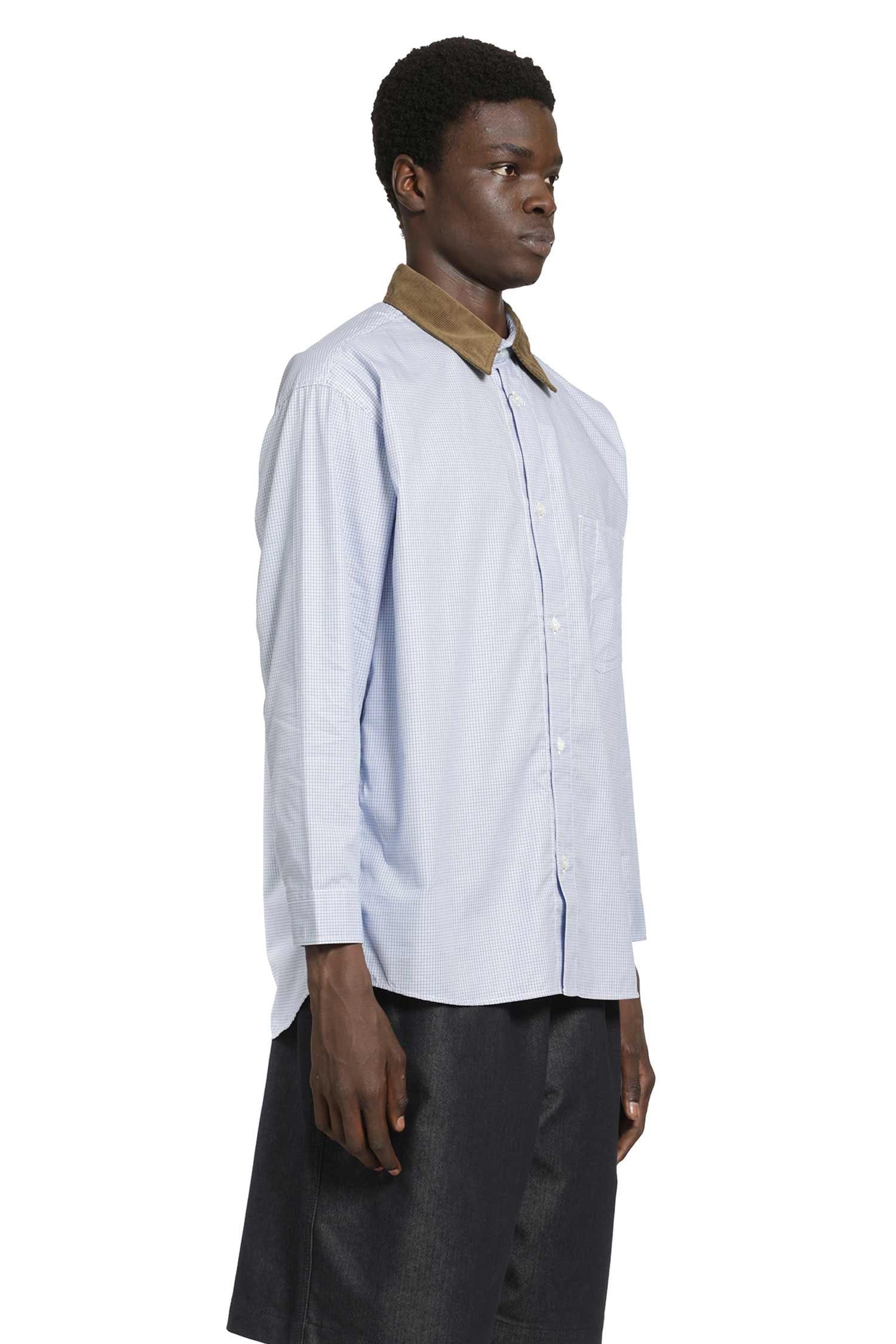 COMME DES GARCONS HOMME Check Shirt with Corduroy Collar