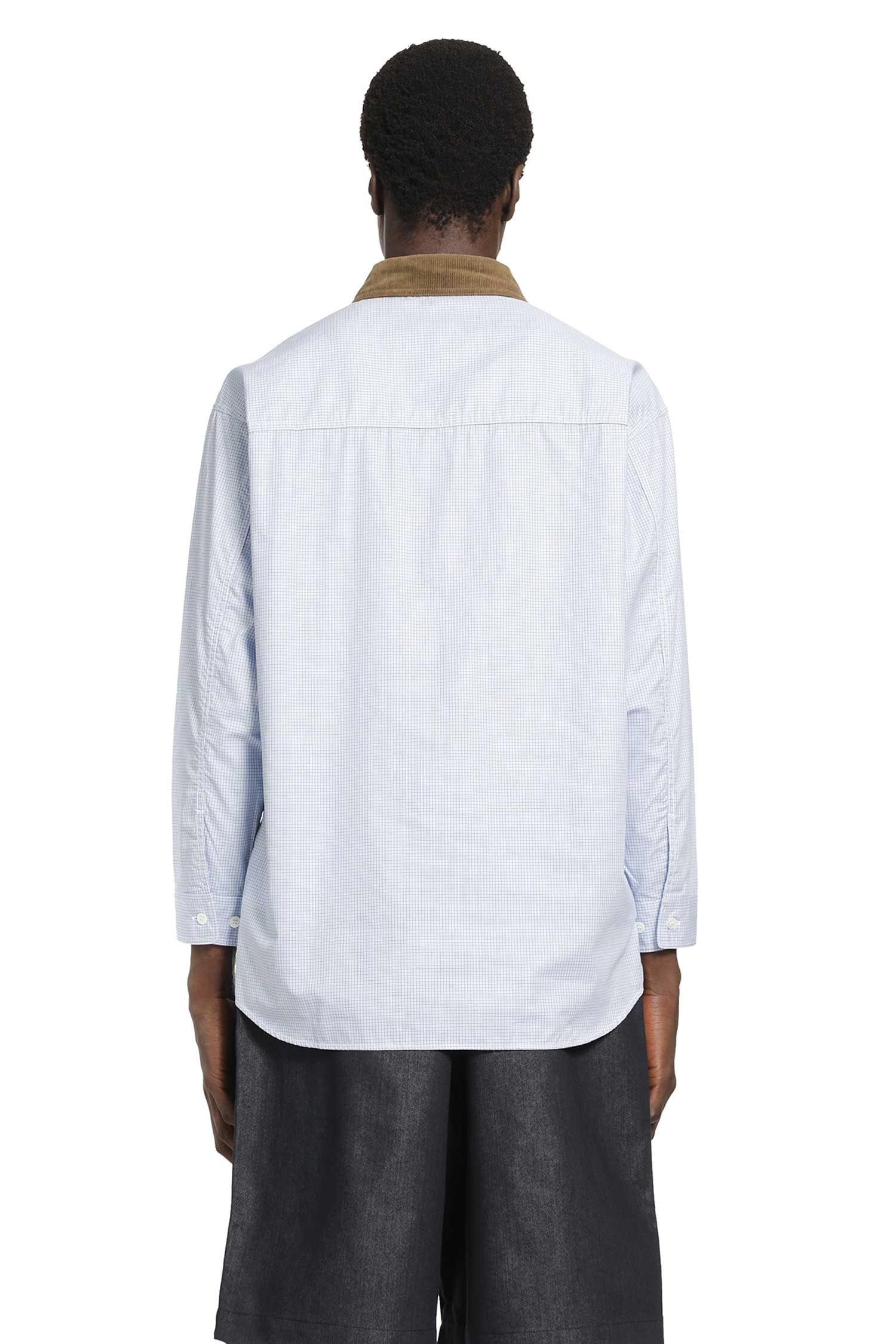 COMME DES GARCONS HOMME Check Shirt with Corduroy Collar