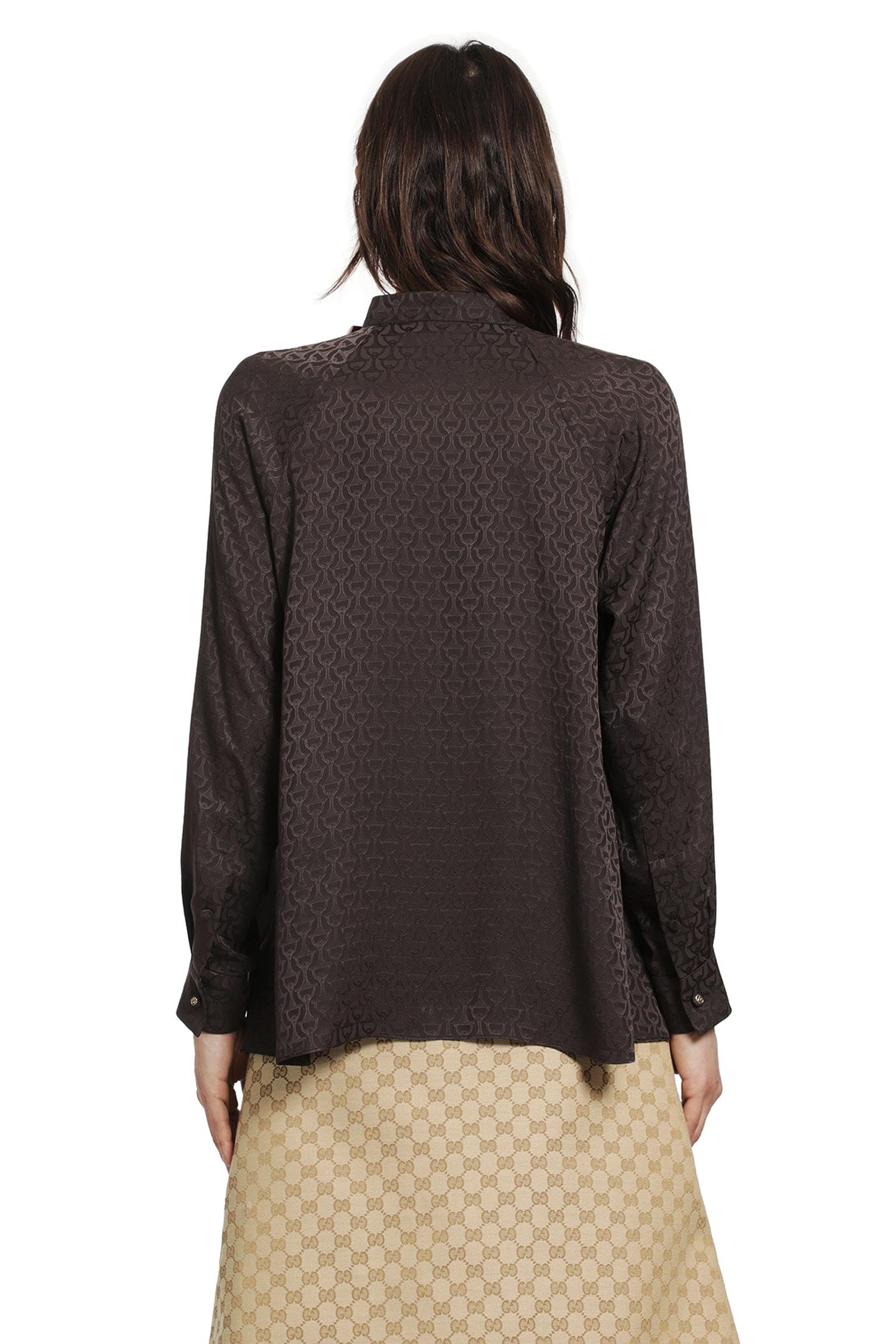 Gucci Horsebit Silk Jacquard Shirt