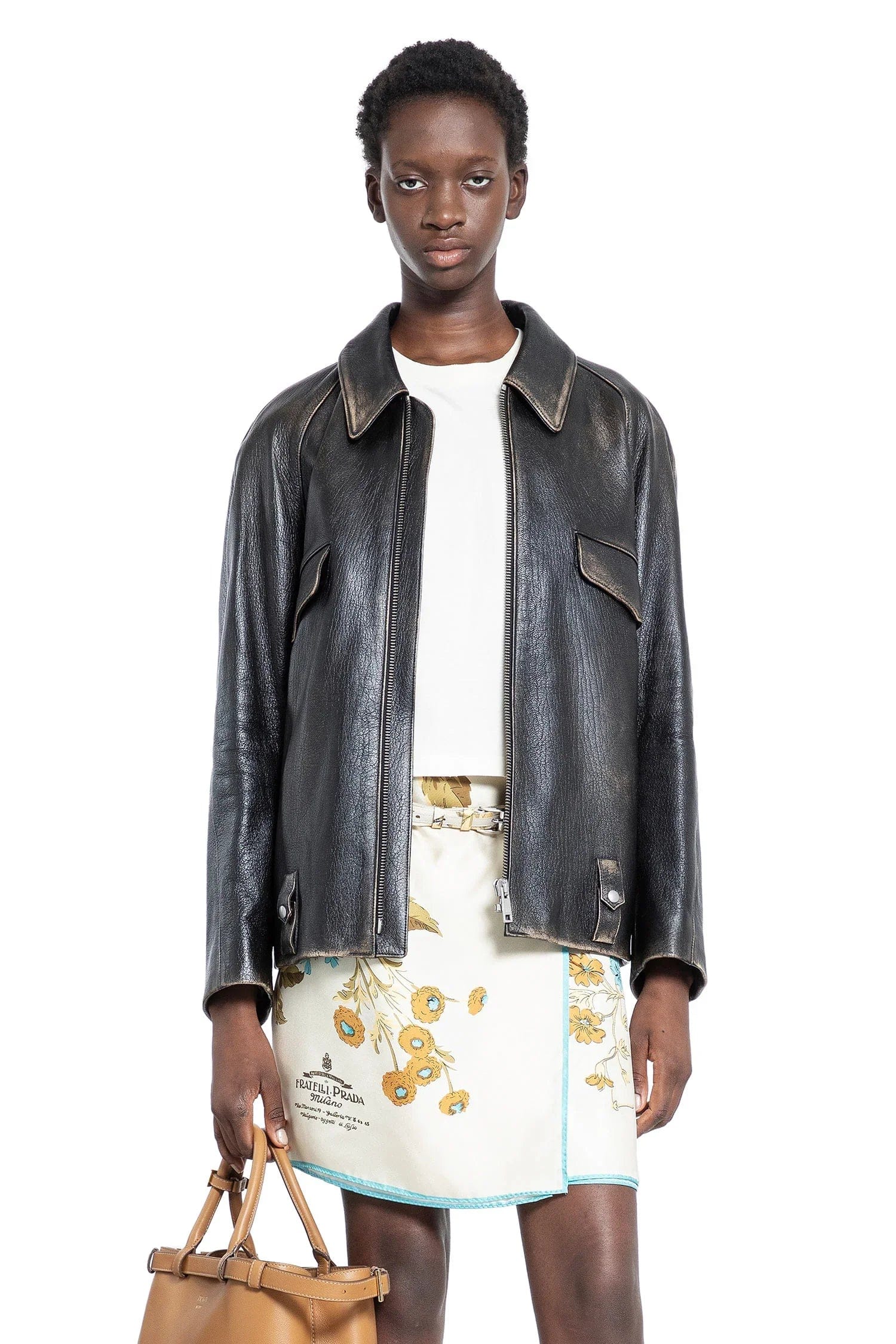 Prada Leather blouson jacket