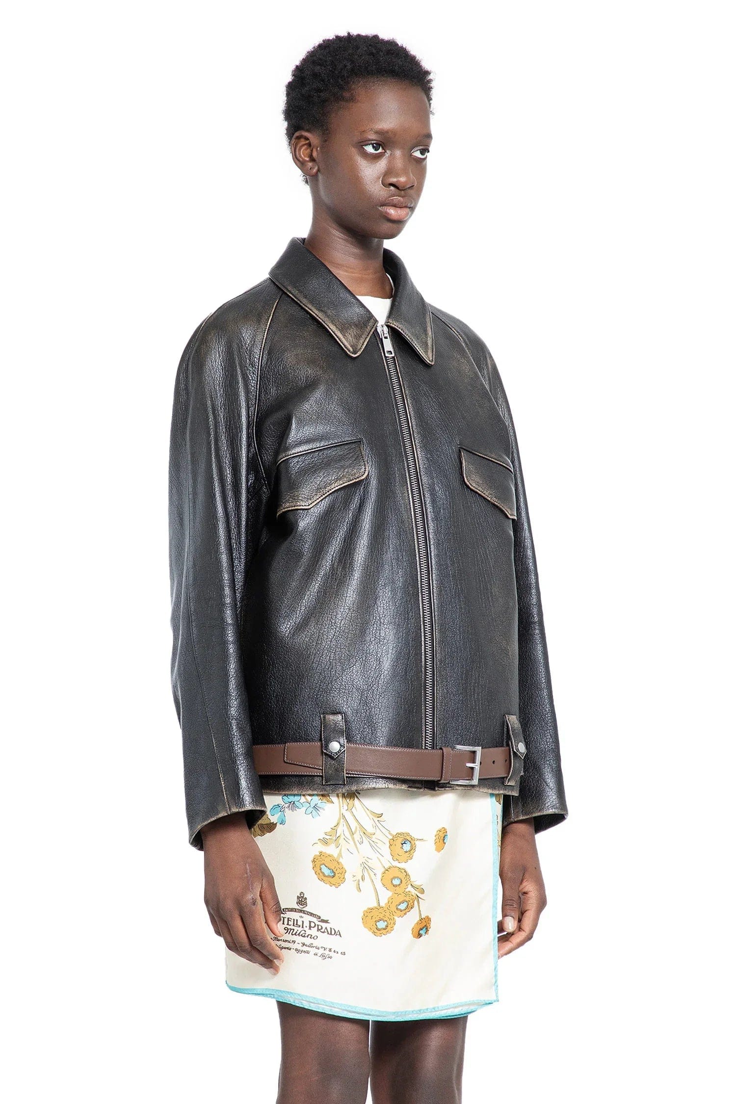 Prada Leather blouson jacket