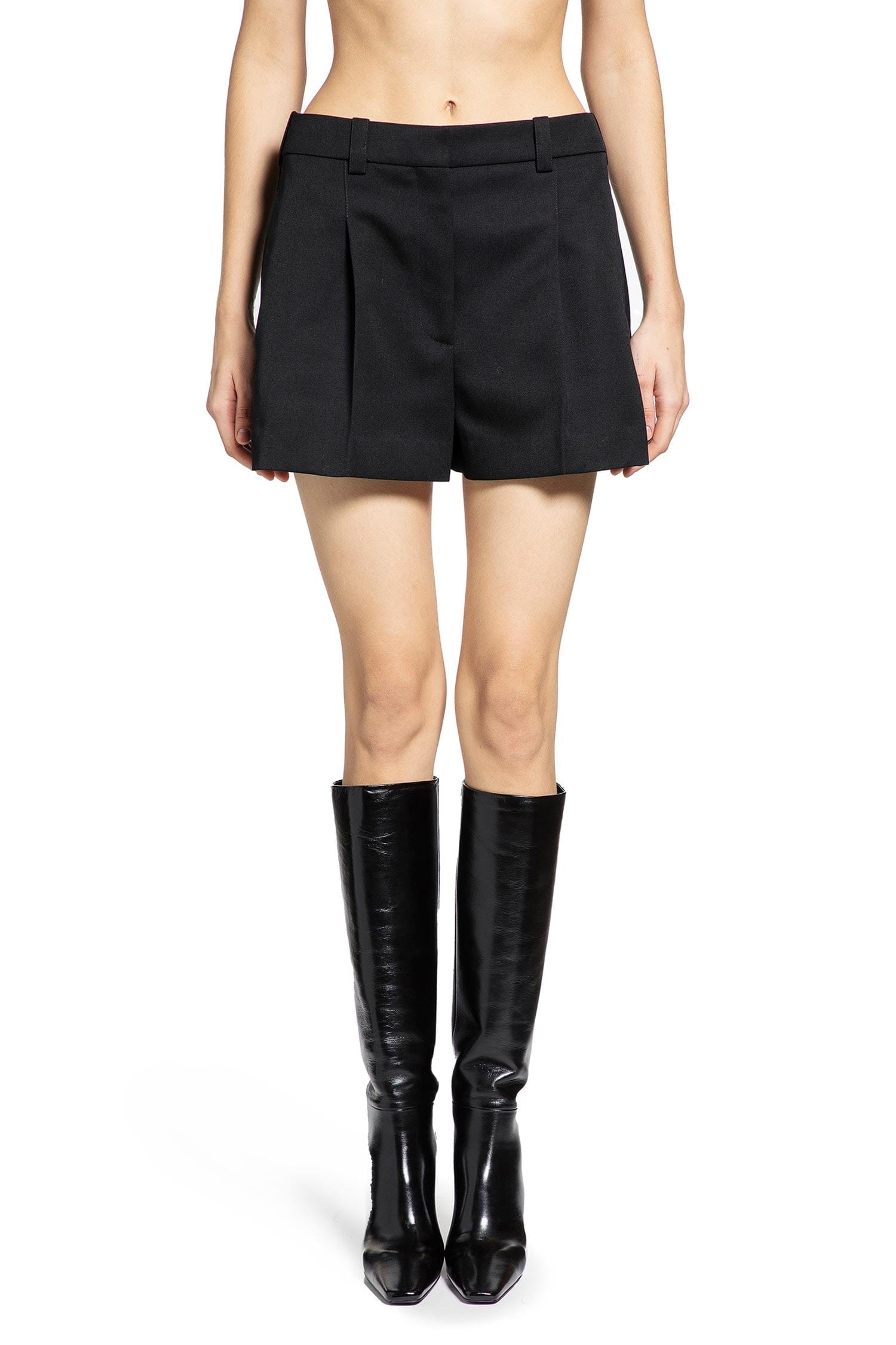 Givenchy Pleated Shorts in Grain de Poudre