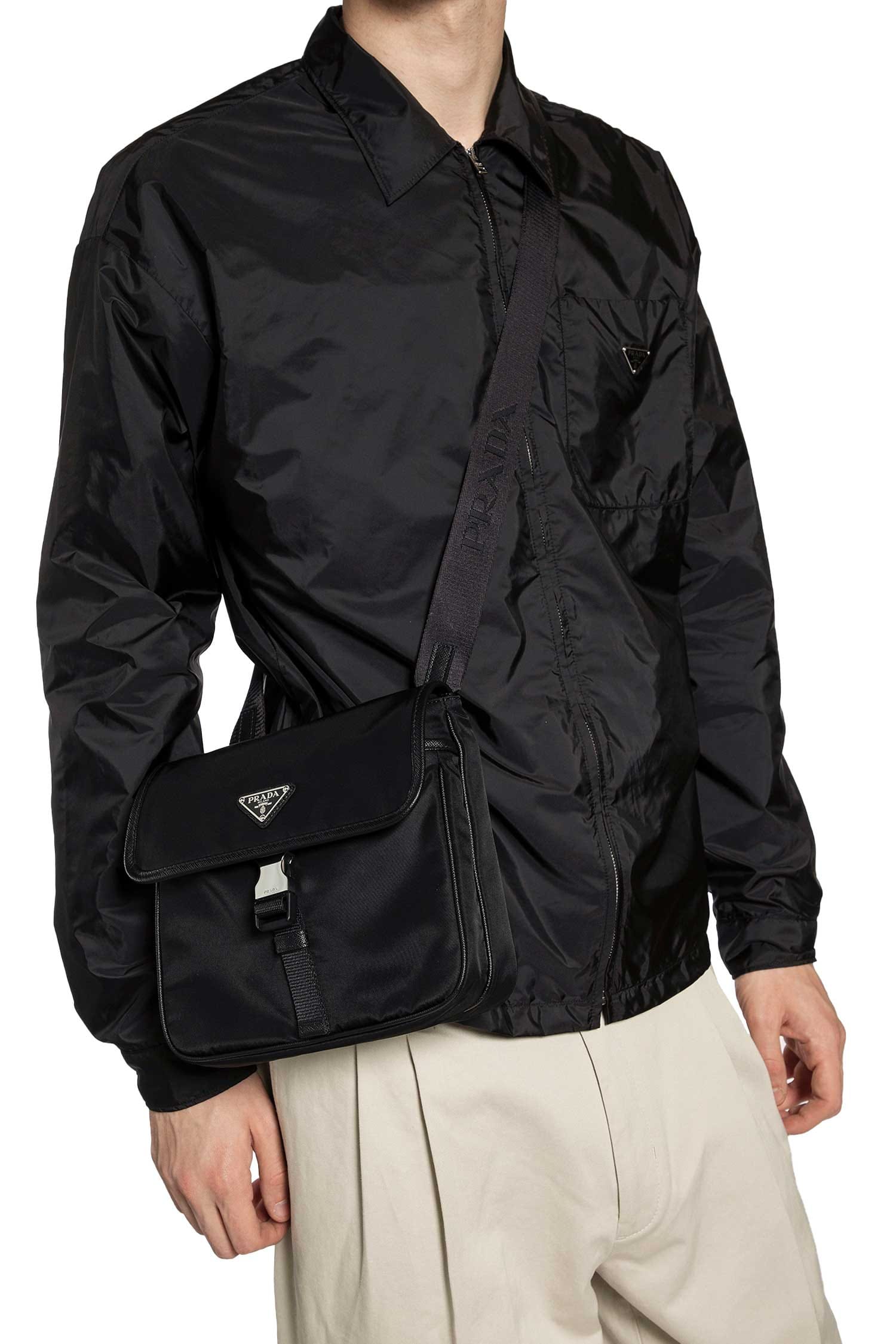 Prada Re-Nylon And Saffiano Leather Shoulder Bag